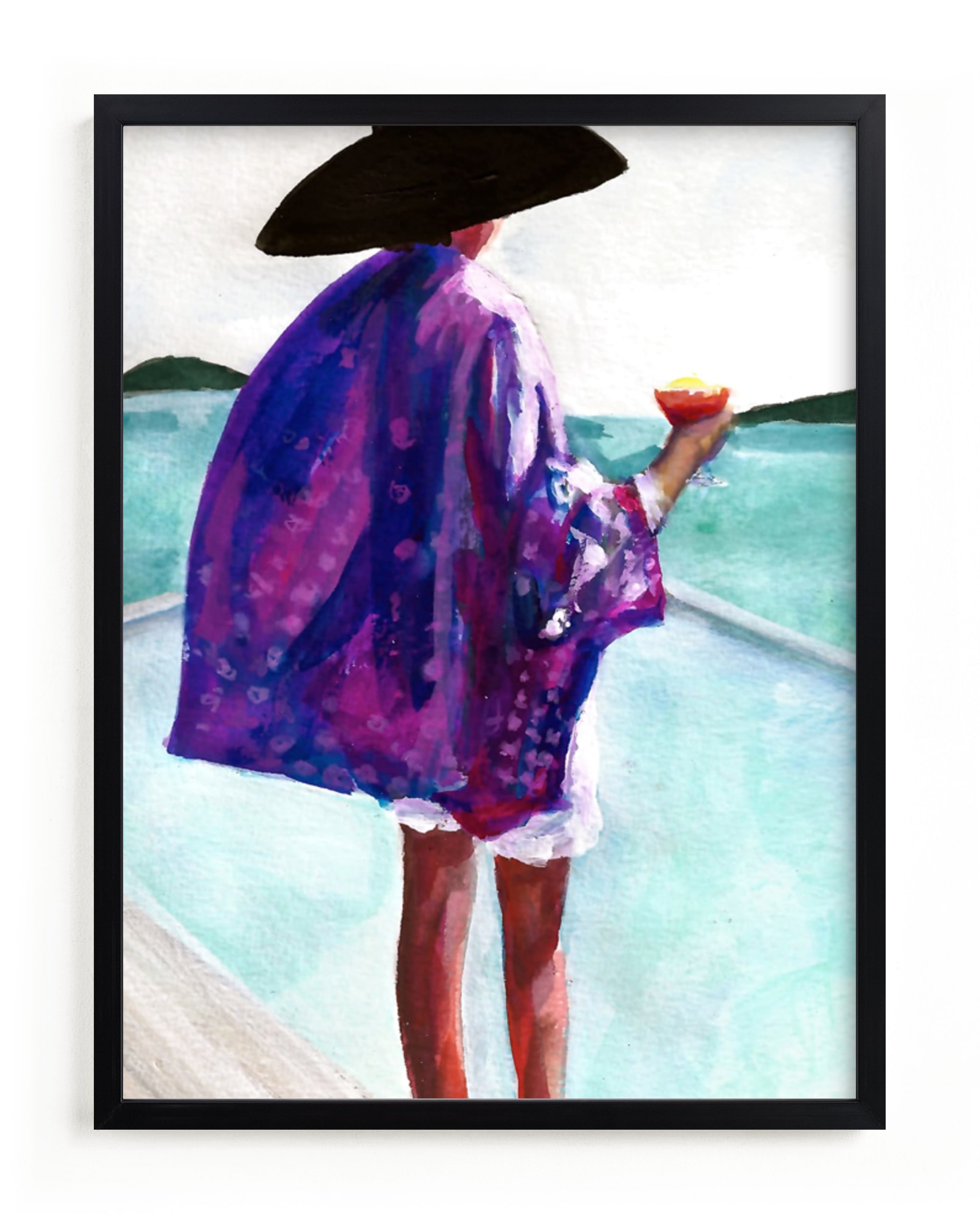 "Purple Kimono" - Art Print by Jenny Partrite in beautiful frame options and a variety of sizes.
