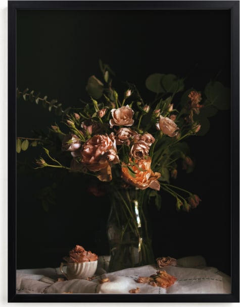 This is a pink art by Katie Buckman called Moody Floral Still Life.