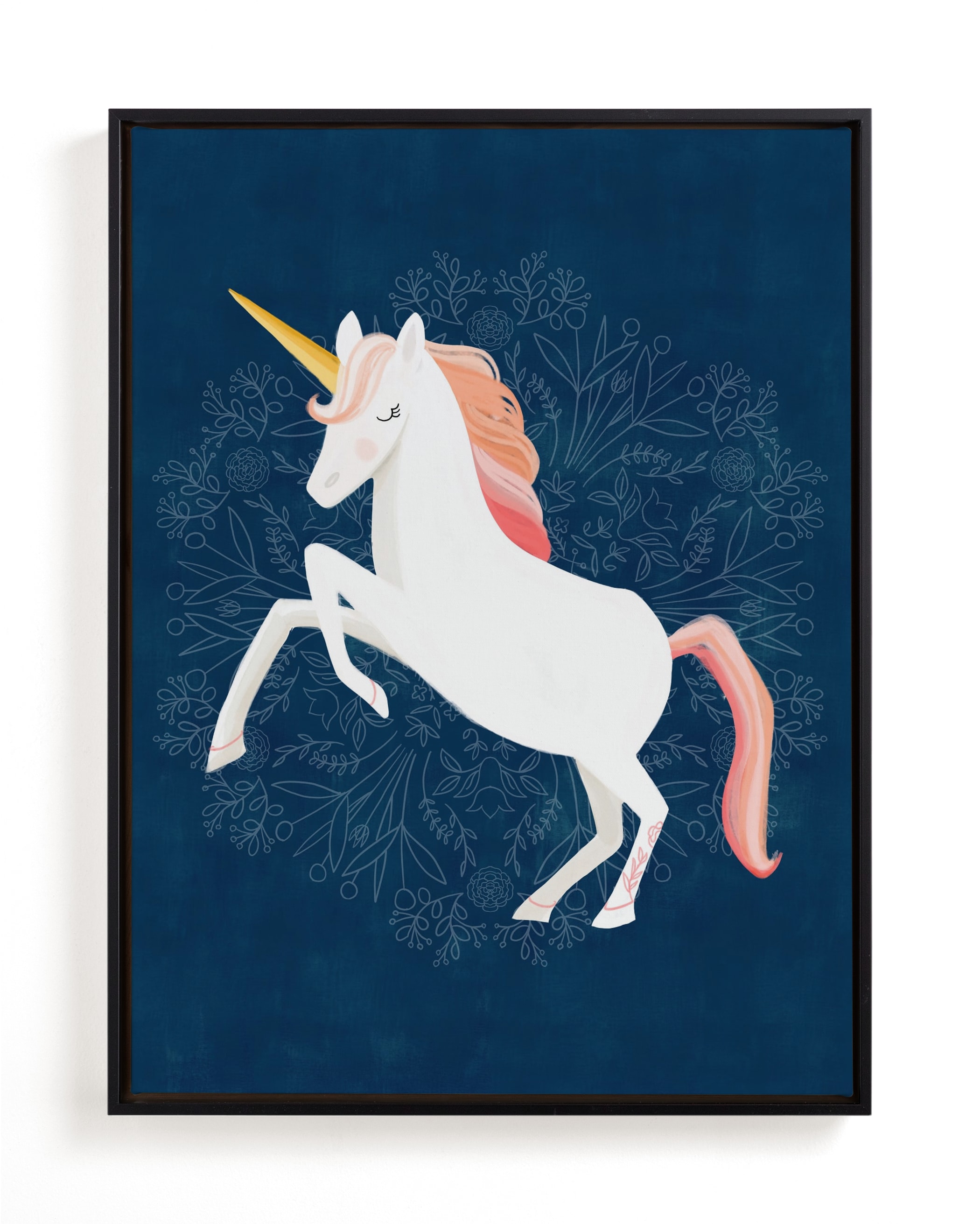 Unicorn & Blooms Children's Art Print