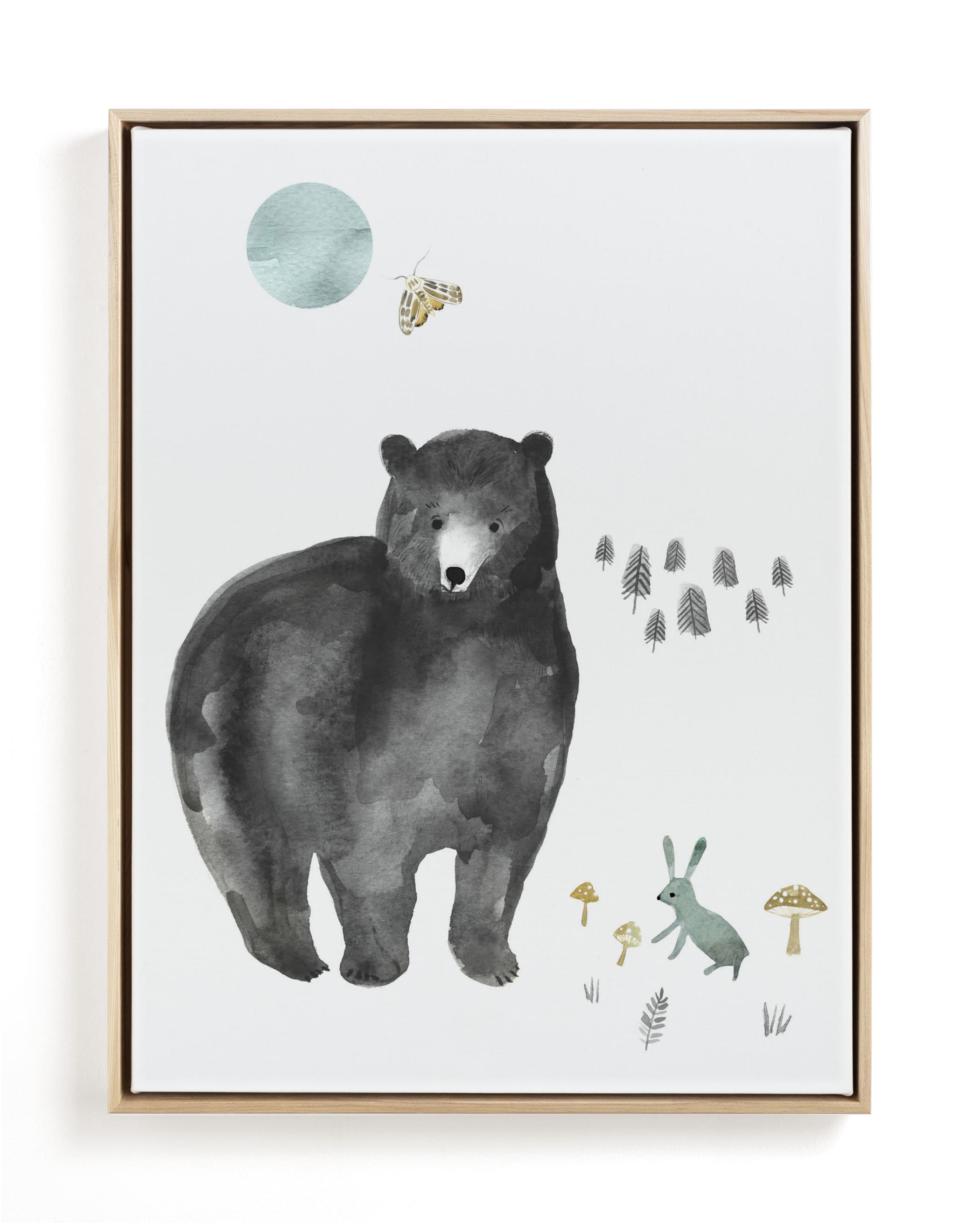 Bear and Bunny Children's Art Print