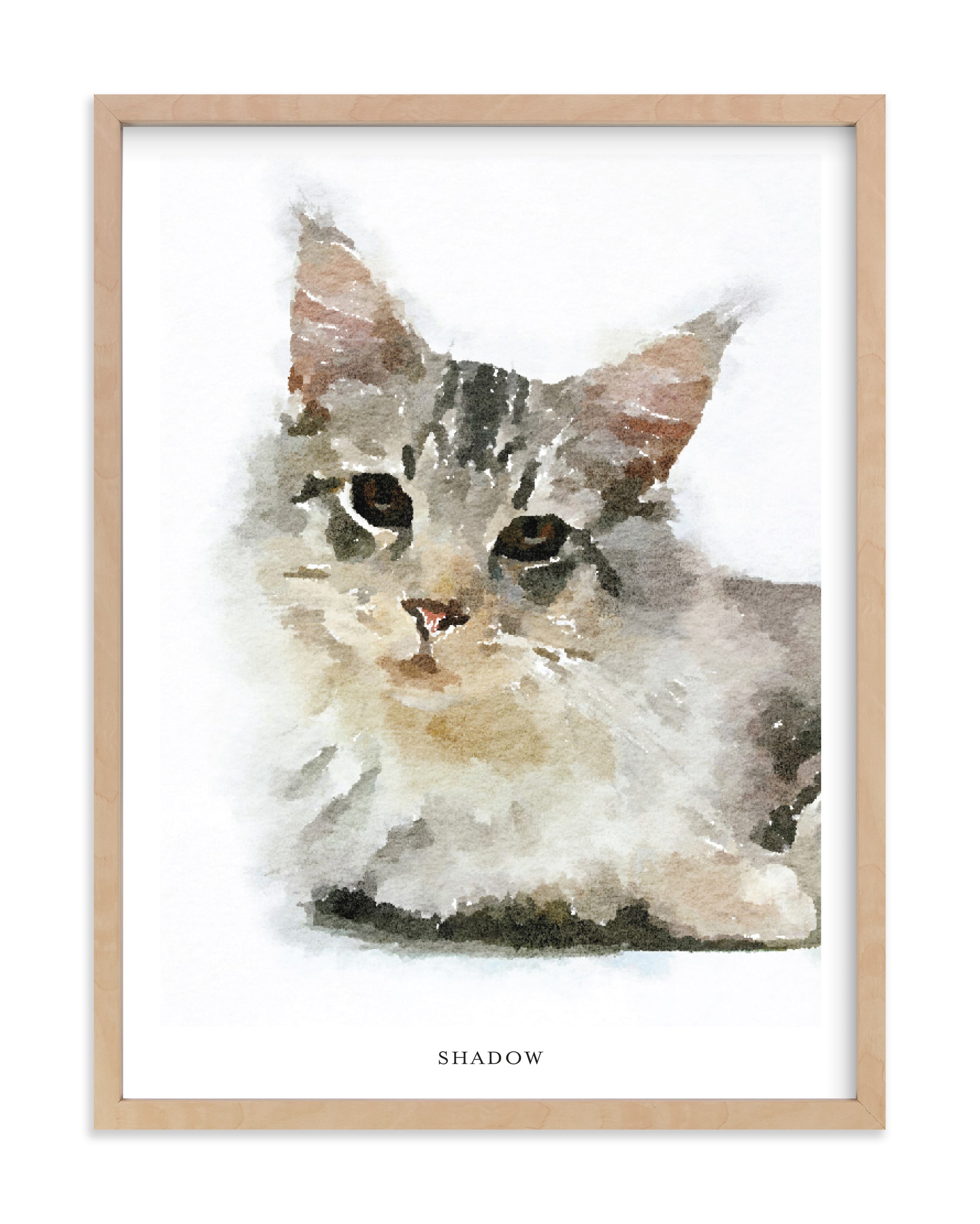 Custom Cat Portrait Watercolor Painting Poster Personalized Pet Gift To Wall Photo Print Customizable Art Picture For Living Room Decor