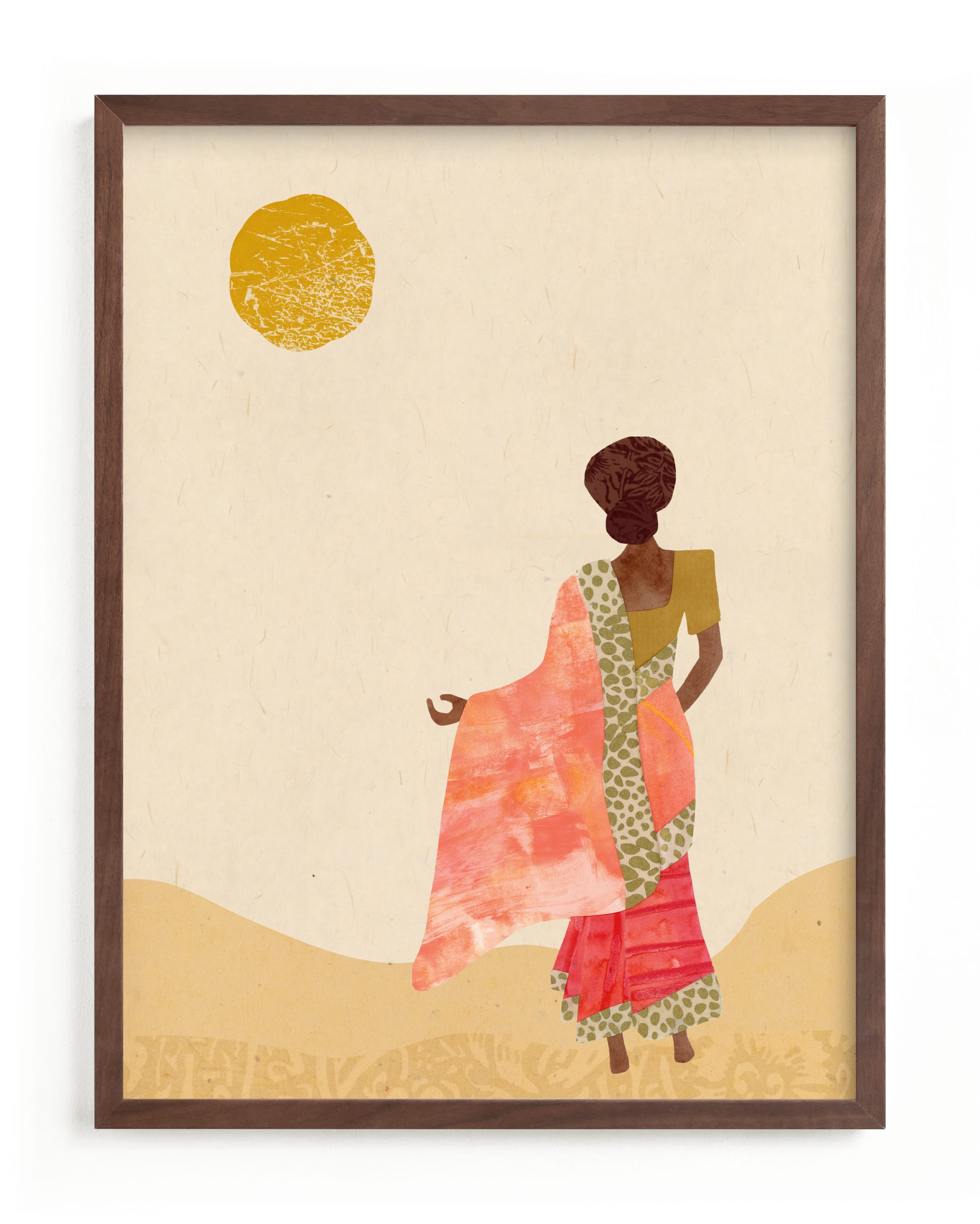 "Radhaben and the Gold Coins" - Limited Edition Art Print by Kamala Nahas in beautiful frame options and a variety of sizes.
