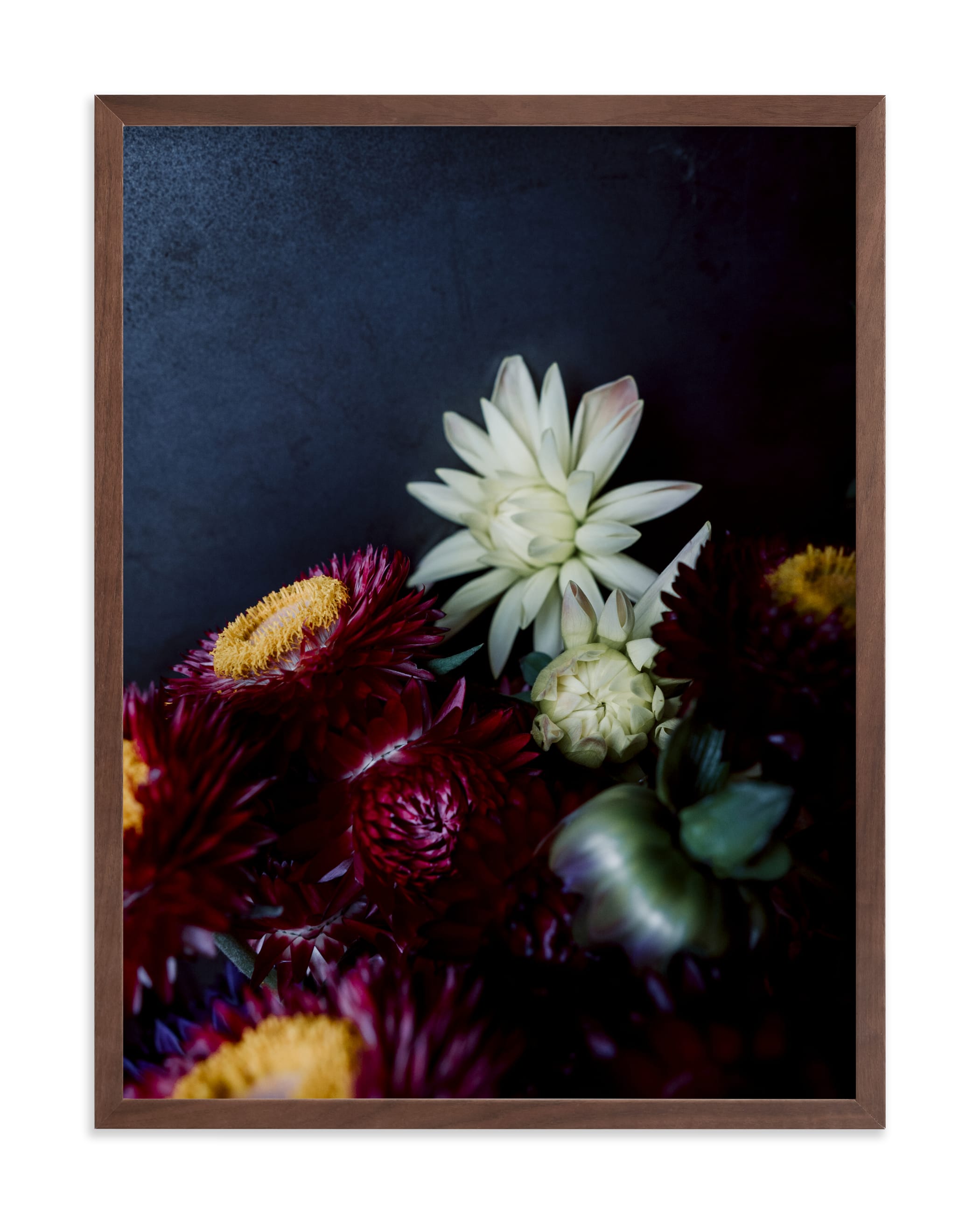 Dark Fall Flowers Art Print