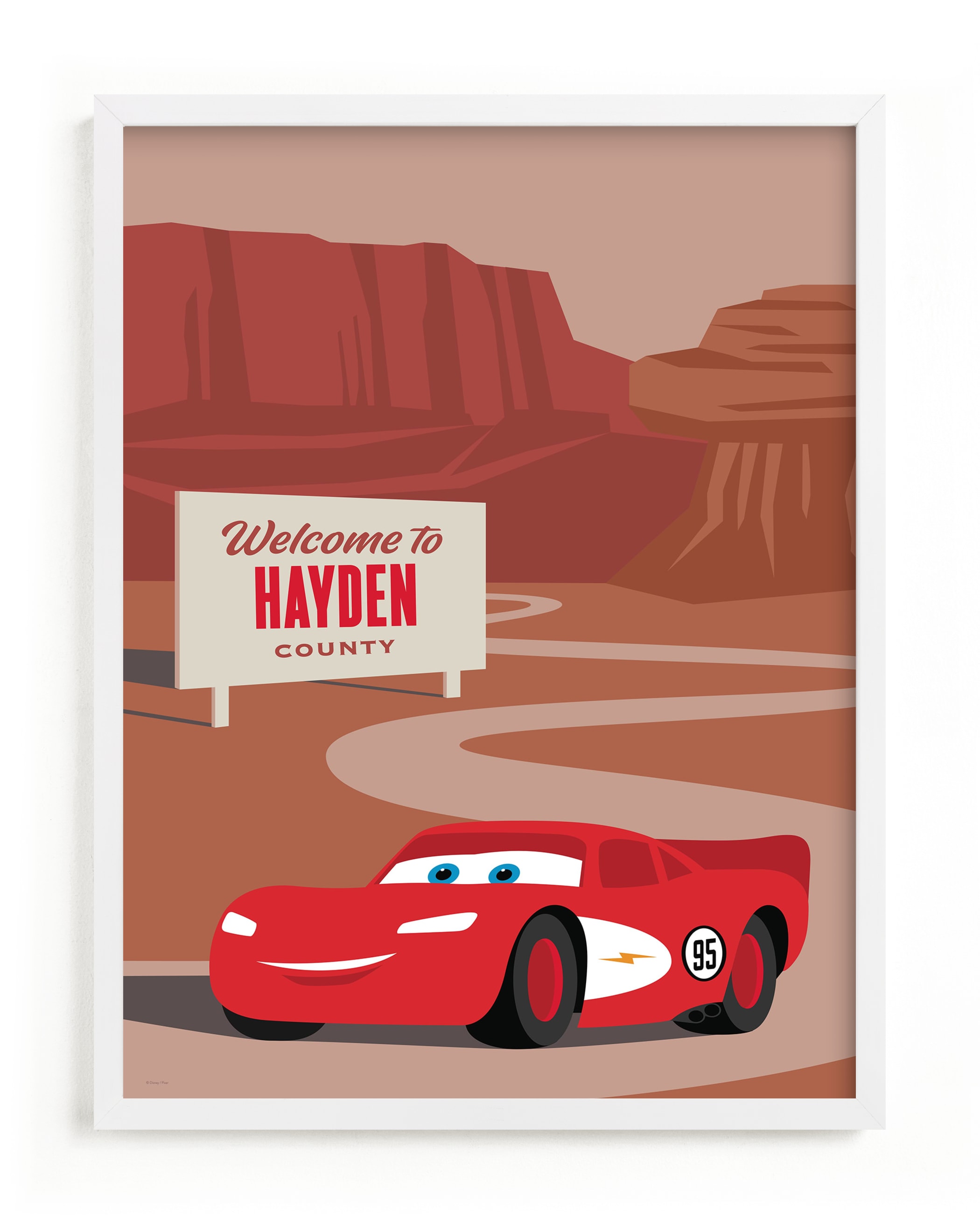 Lightning McQueen Route 66 | Cars Disney Giftable Kids Art