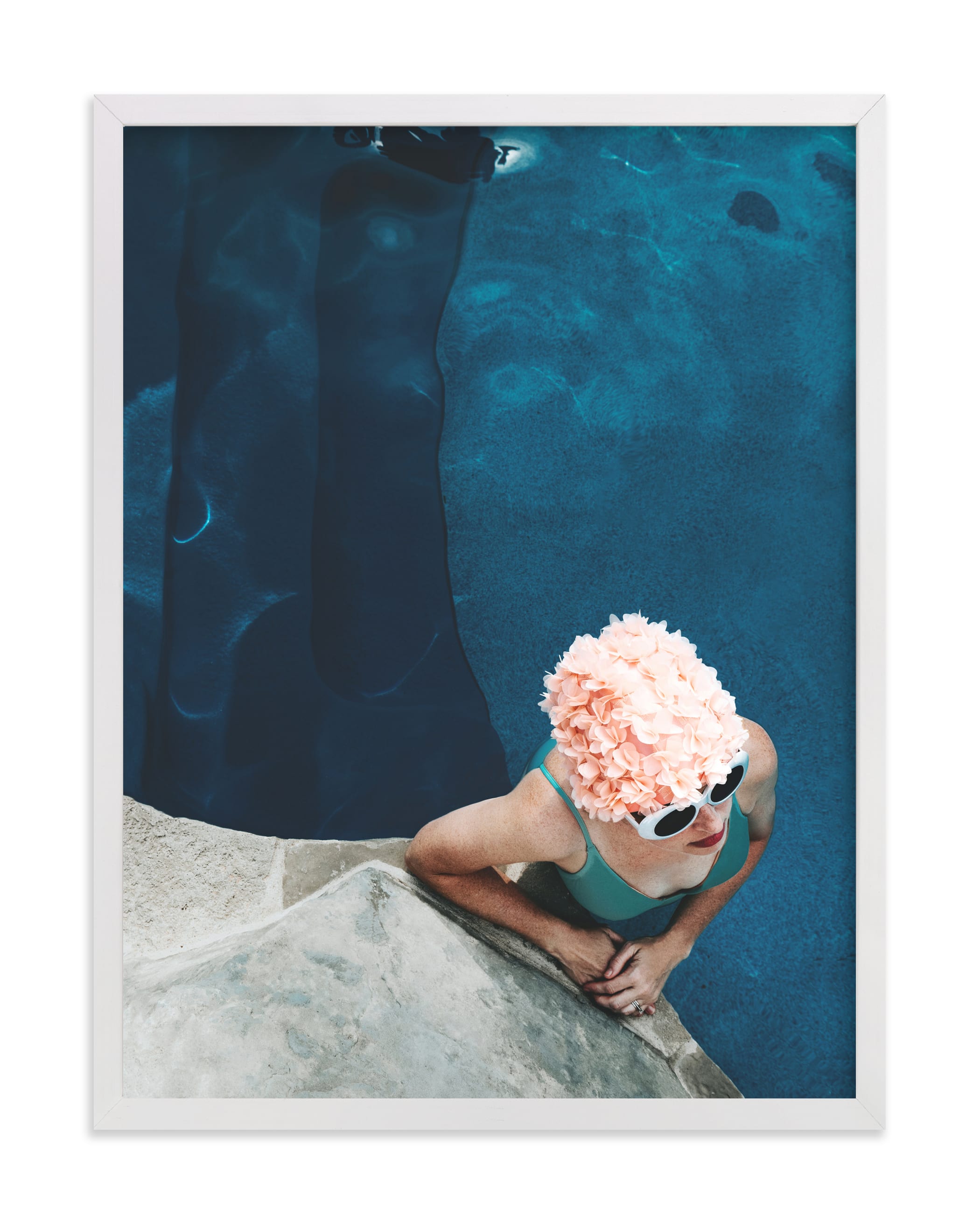 lady in a swim cap Wall Art Print