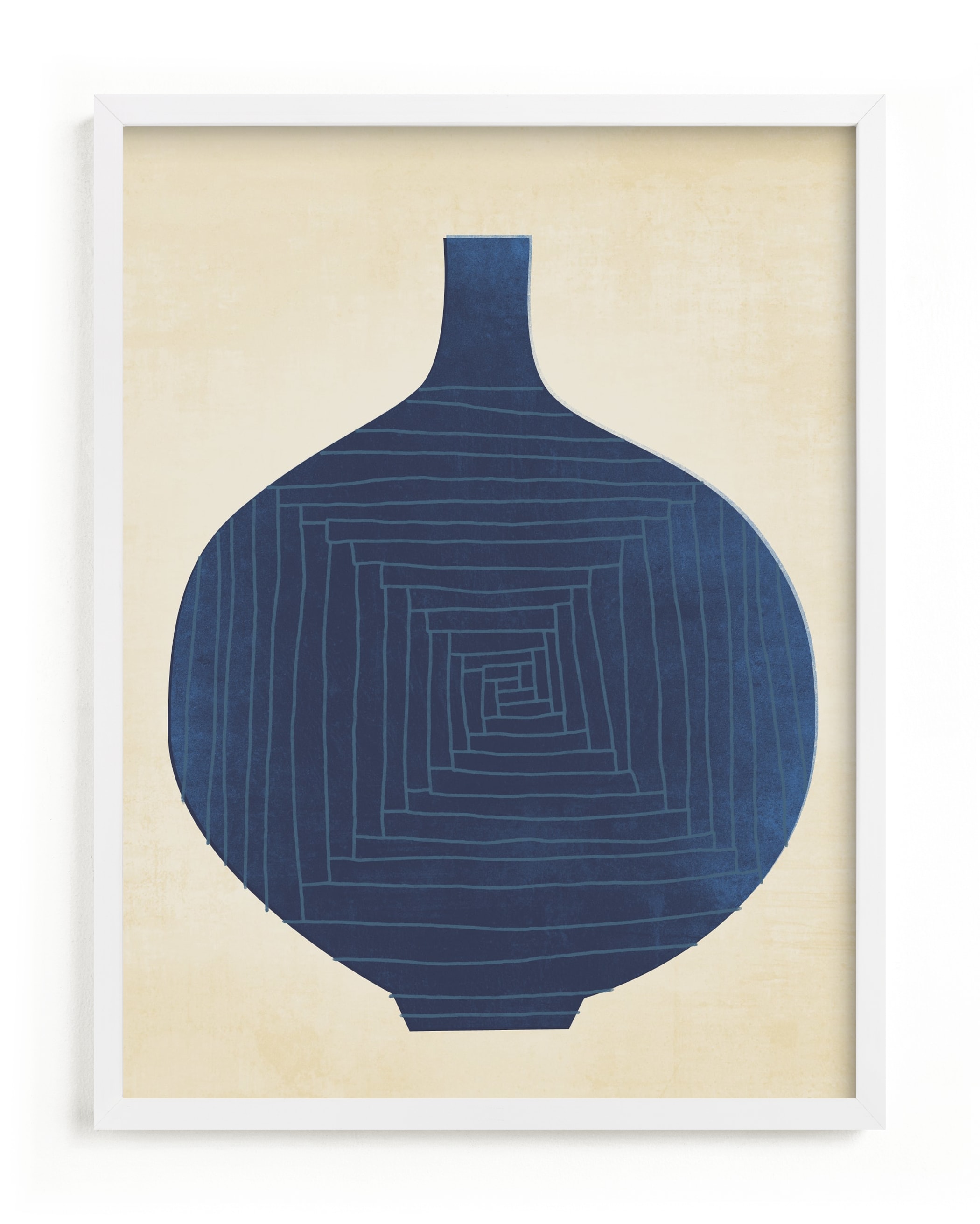 Vase Study in Blue Wall Art Print