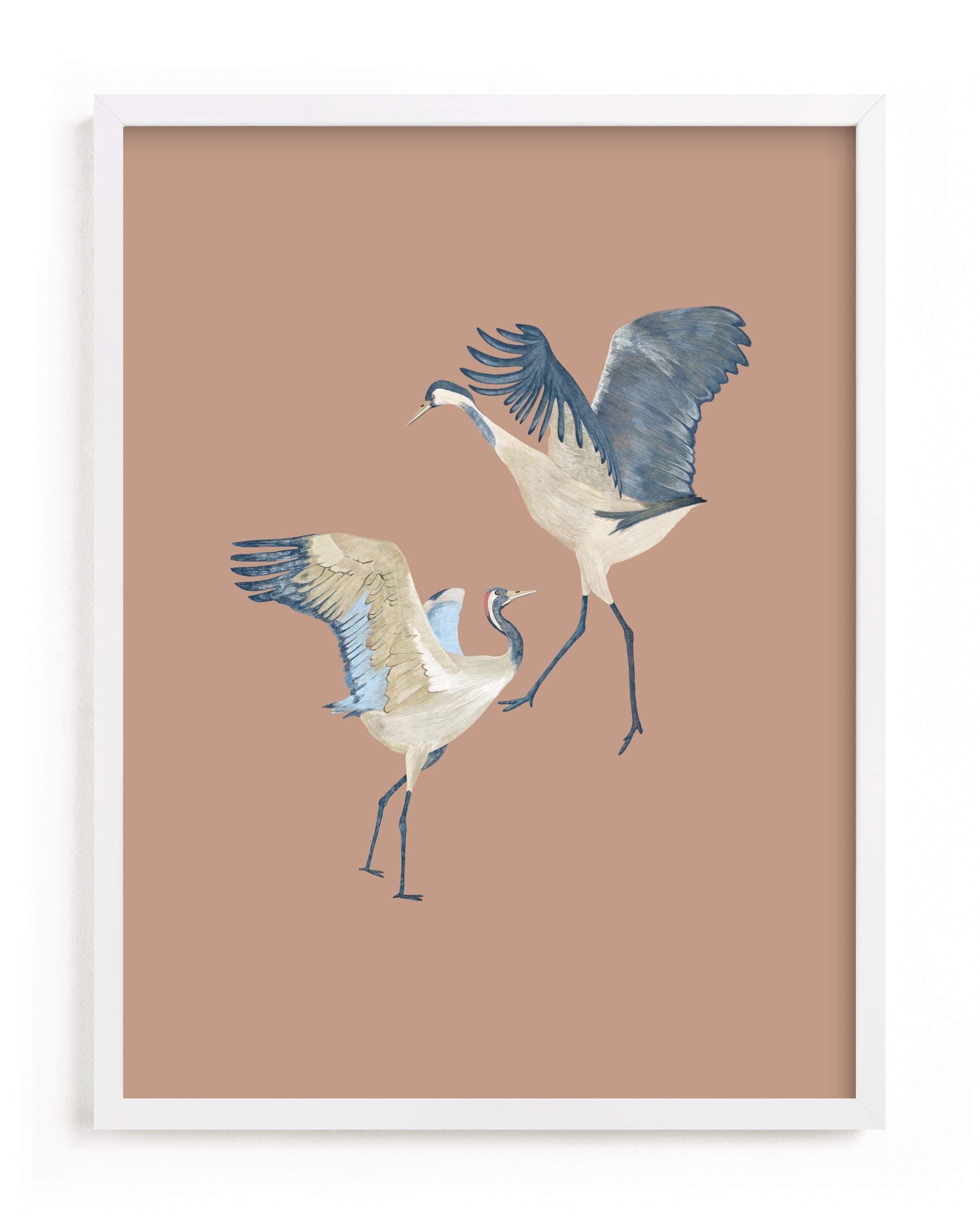 "Crane dance" - Limited Edition Art Print by Nina Leth in beautiful frame options and a variety of sizes.