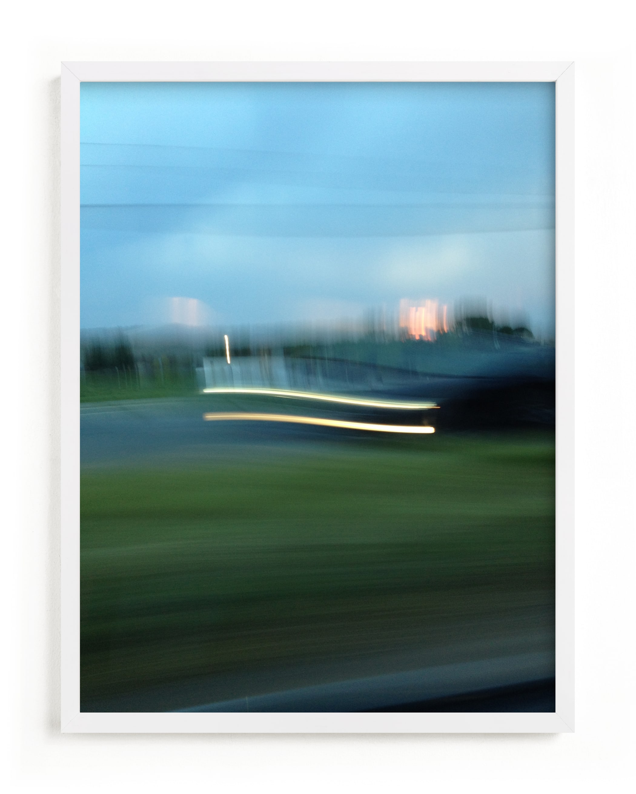 "Sunset Headlights" - Limited Edition Art Print by cassie adams in beautiful frame options and a variety of sizes.