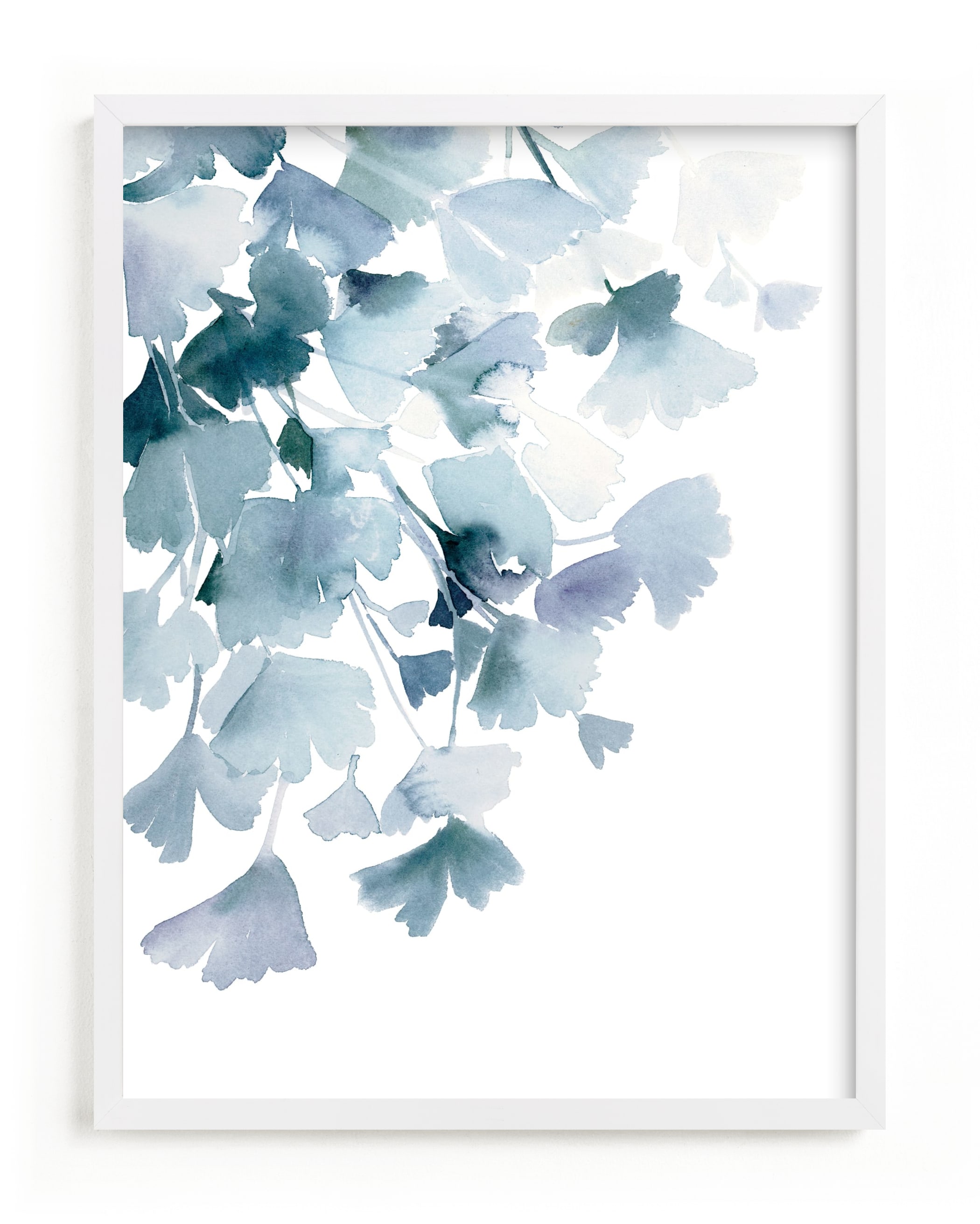 Blue Ginkgo Art Print