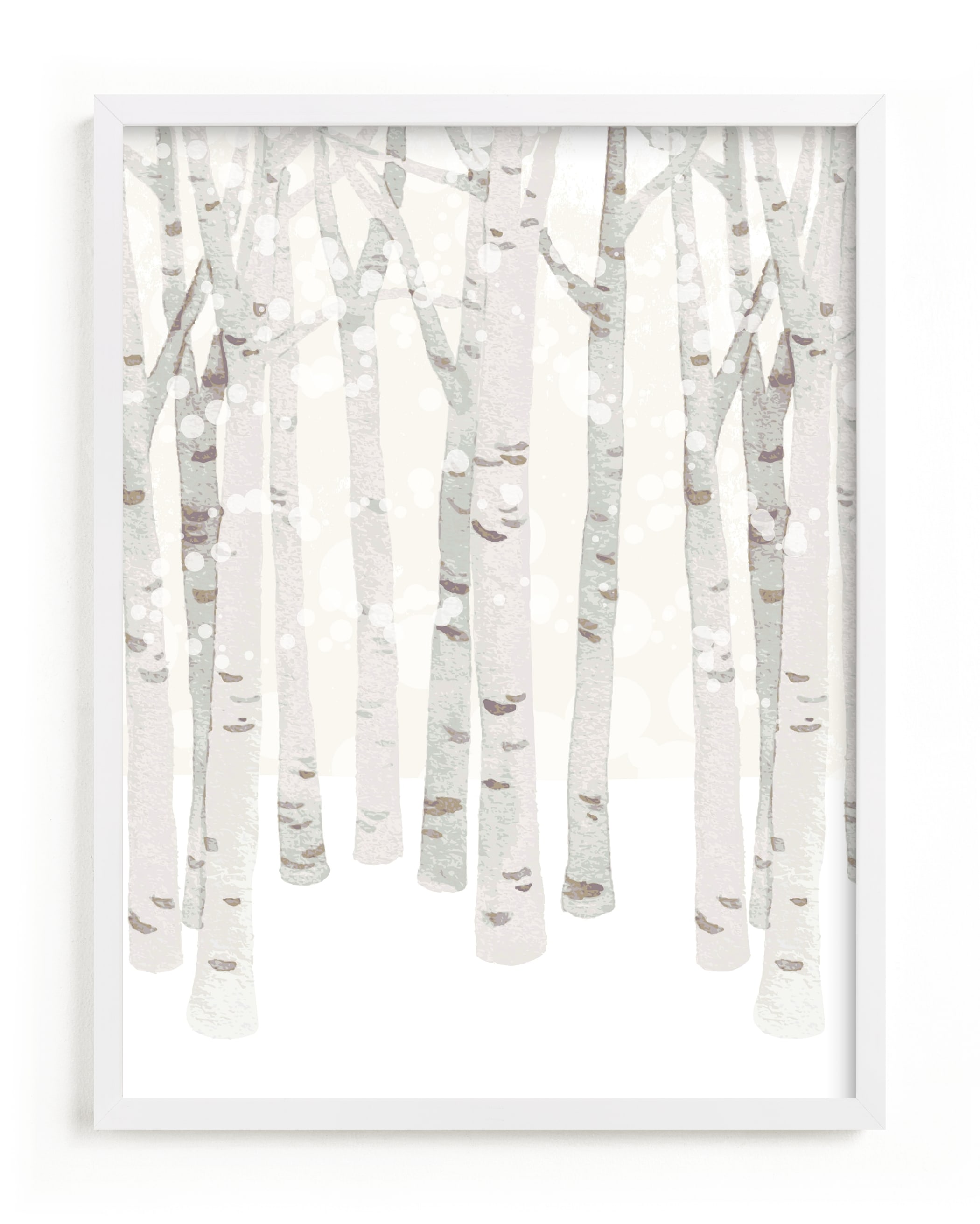 Birch Woods in Winter Art Print