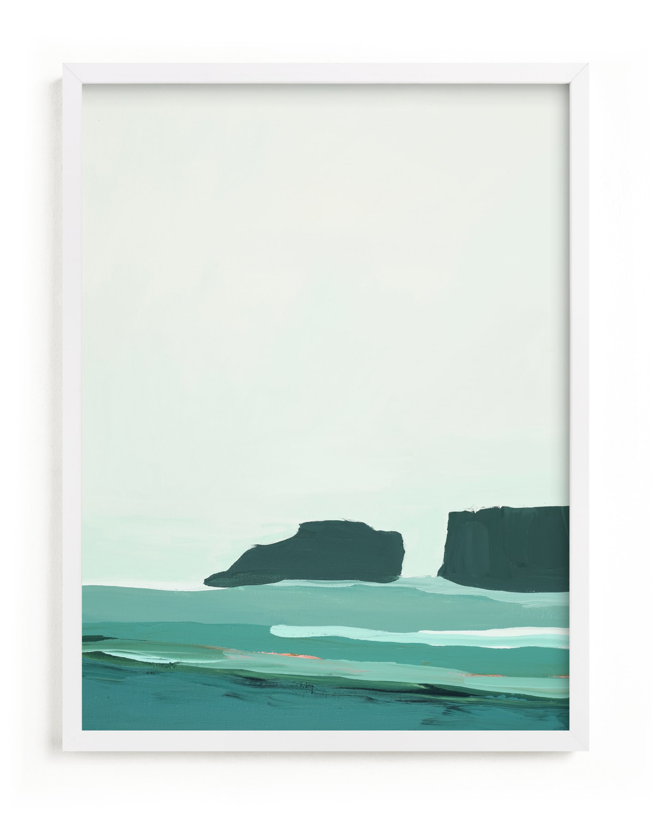 Abstract Pacific Seascape Diptych 1 Art Print