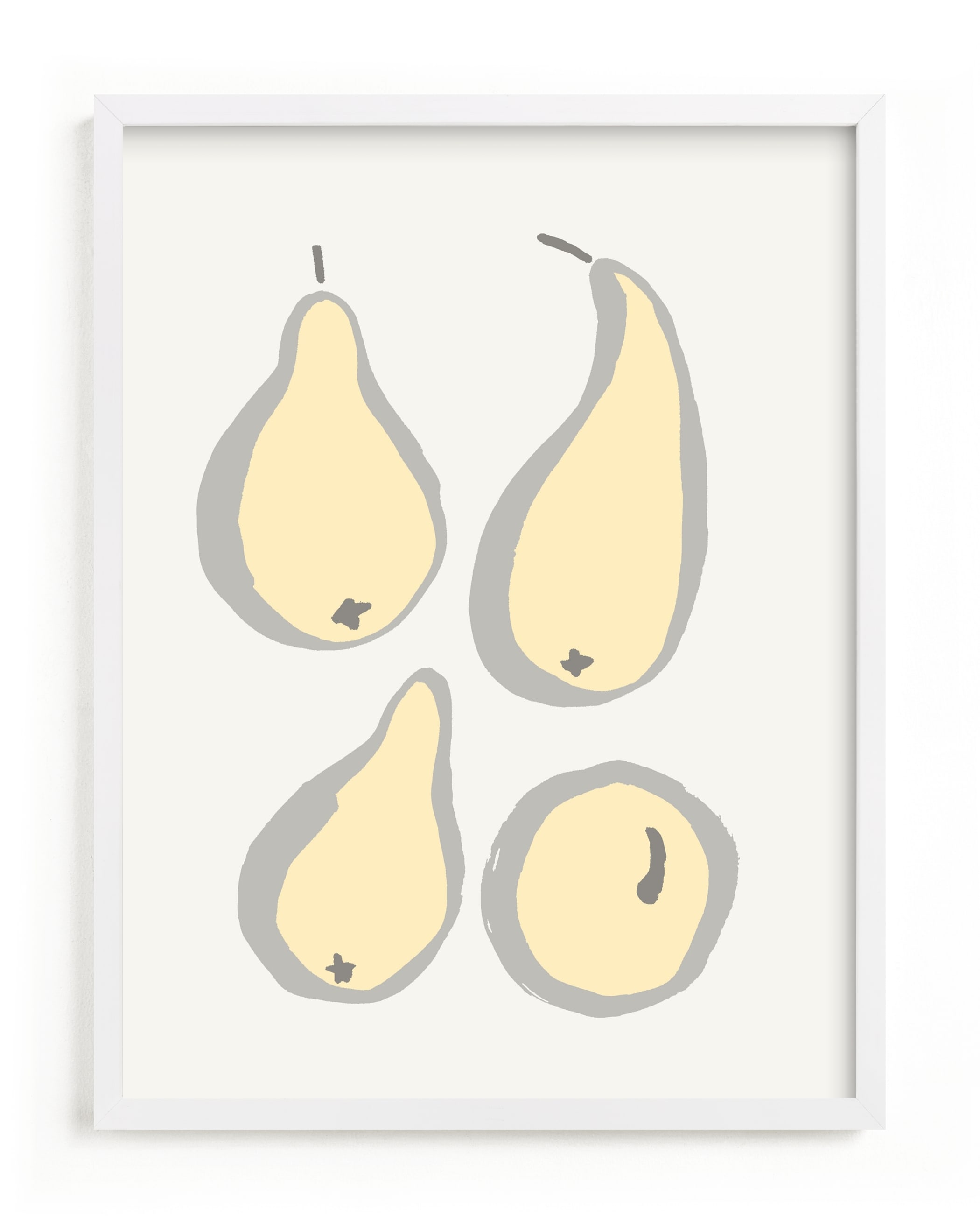 Still-life with four pears Art Print