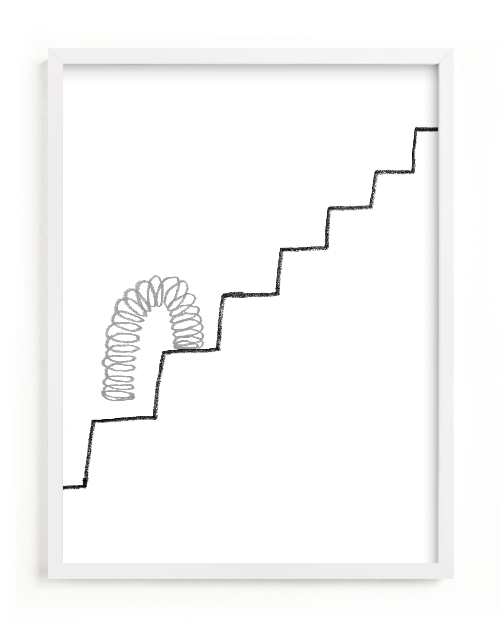 Slinky on the Stairs Art Print