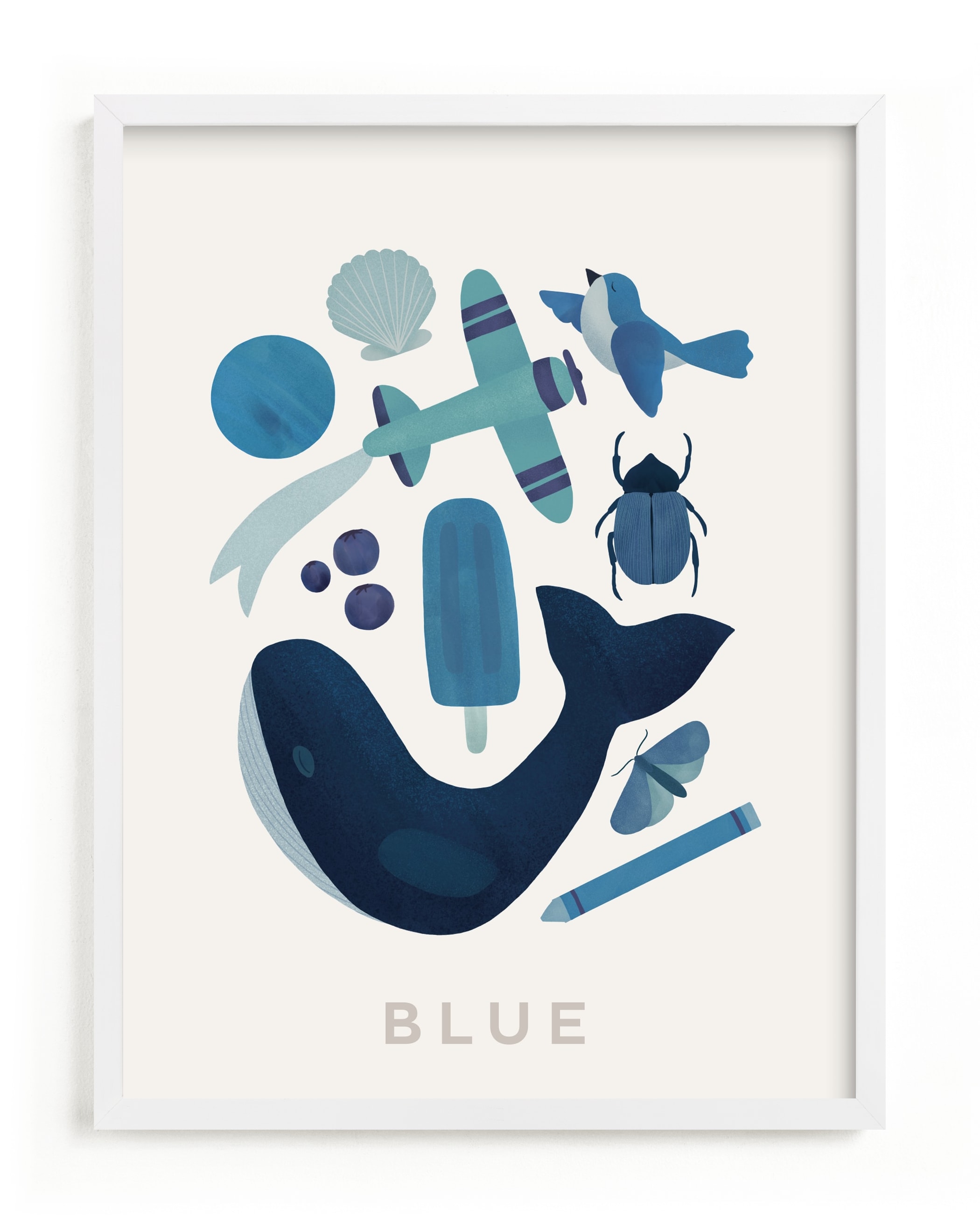 Ten Blue Things Children's Art Print