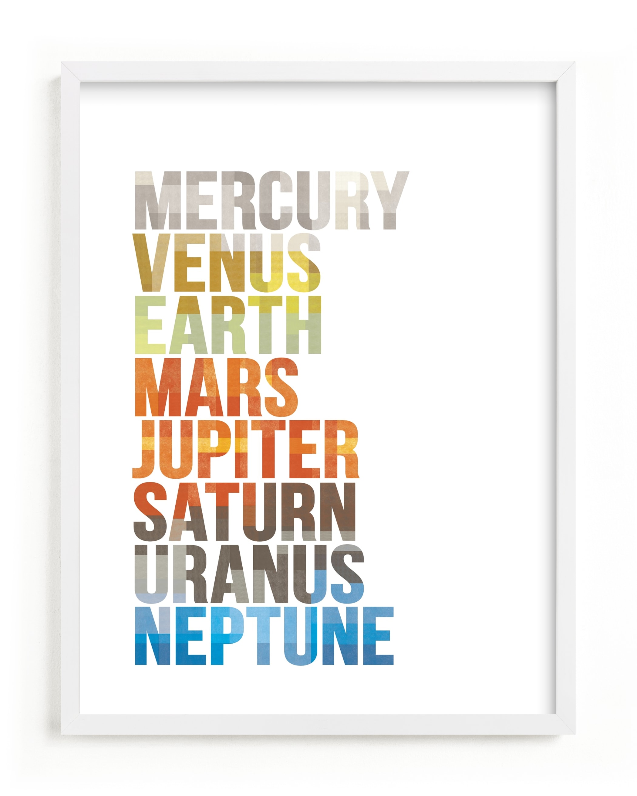 Solar System Words Children's Art Print