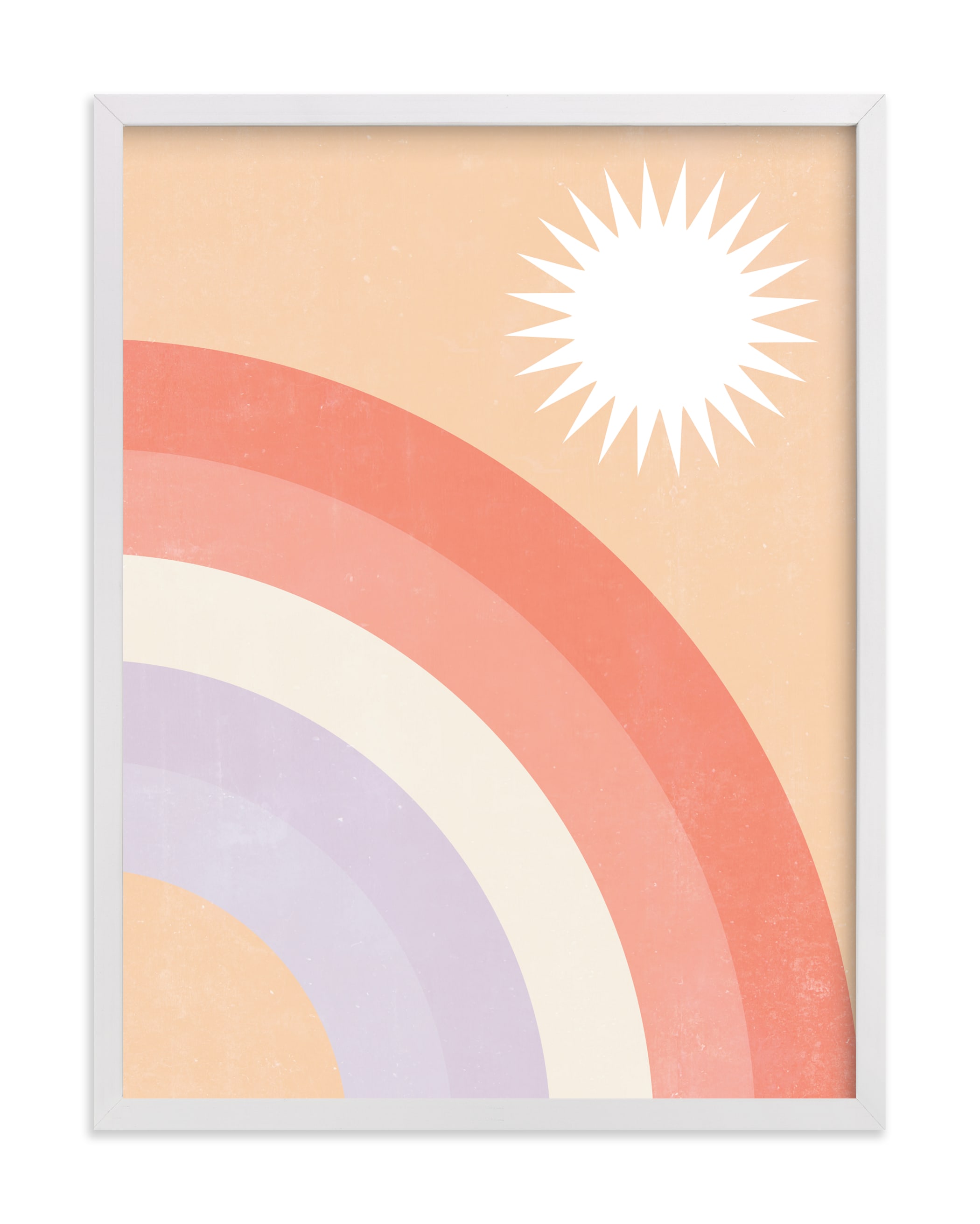 Double Rainbow with Moon and Sun II Children's Art Print