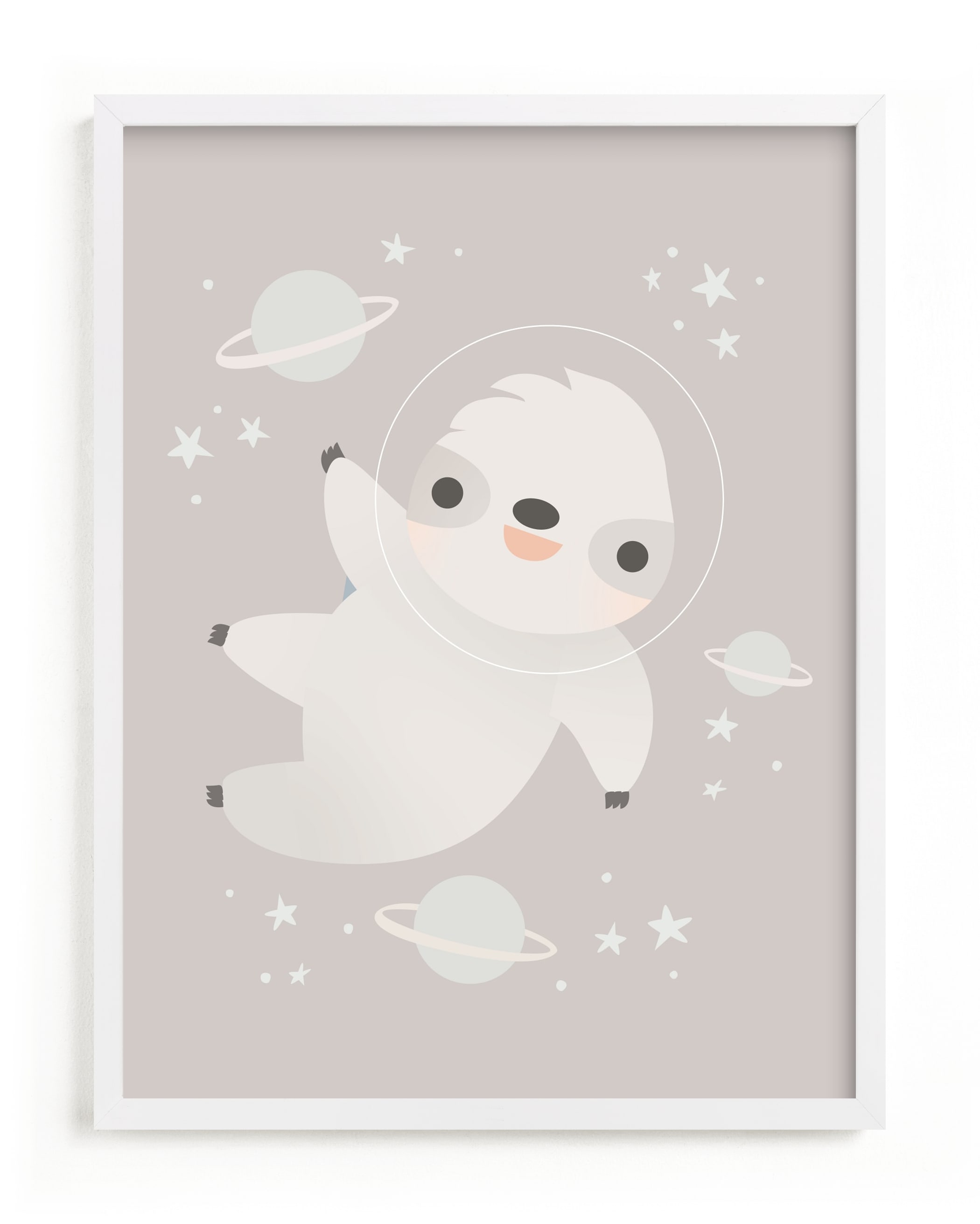 Sloth in Space Nursery Art Print