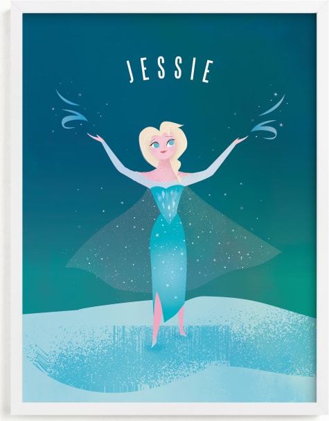 This is a blue disney art by Lori Wemple called Elsa's Magic | Frozen.