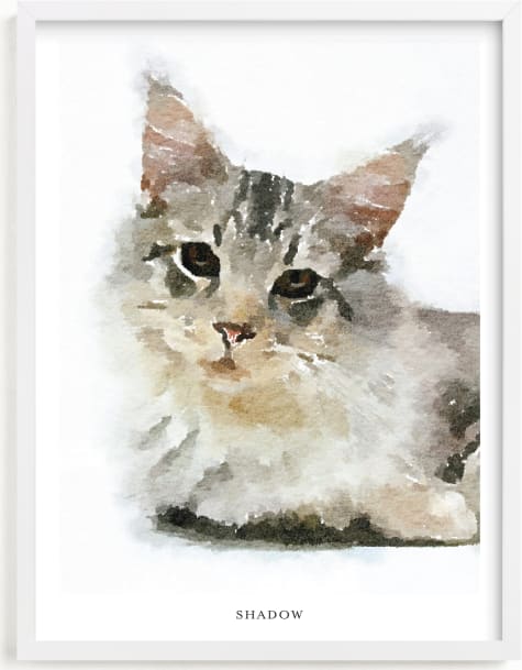 This is a white photos to art  by Minted called Custom Pet Portrait with Text.