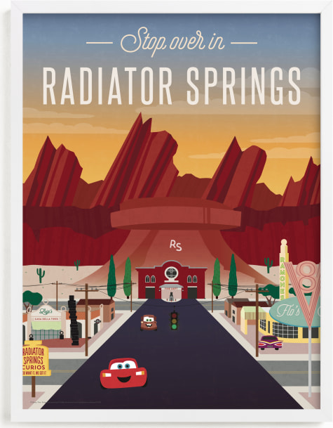 This is a colorful disney art by Erica Krystek called Stop Over In Radiator Springs | Cars.