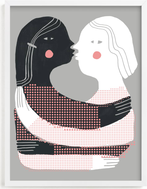 This is a black and white art by Gina Ortiz called Girl Meets Girl.