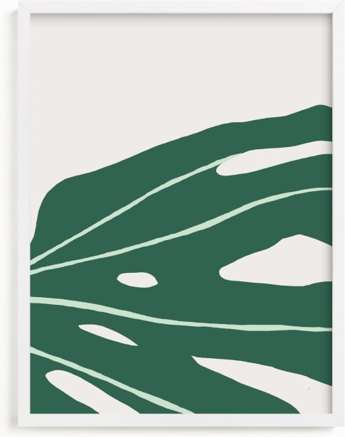 This is a green art by Alicia Schultz called Monstera Abstract.