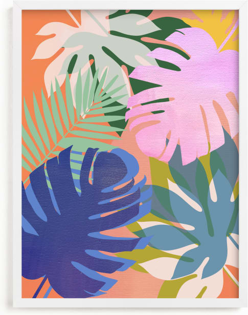 This is a colorful kids wall art by AlisonJerry called tropical forest.