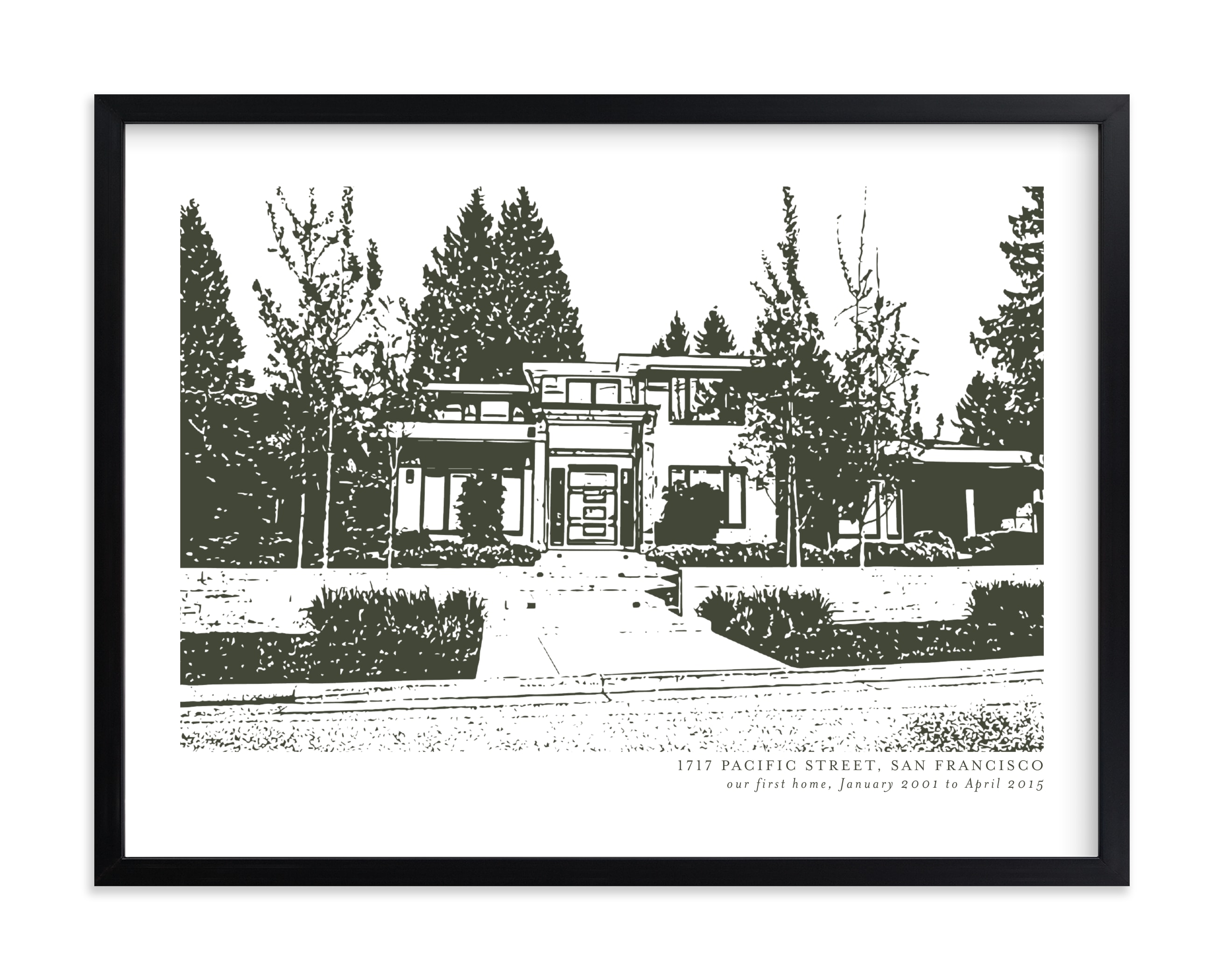 Custom House Portrait with Text Custom House Portrait Art