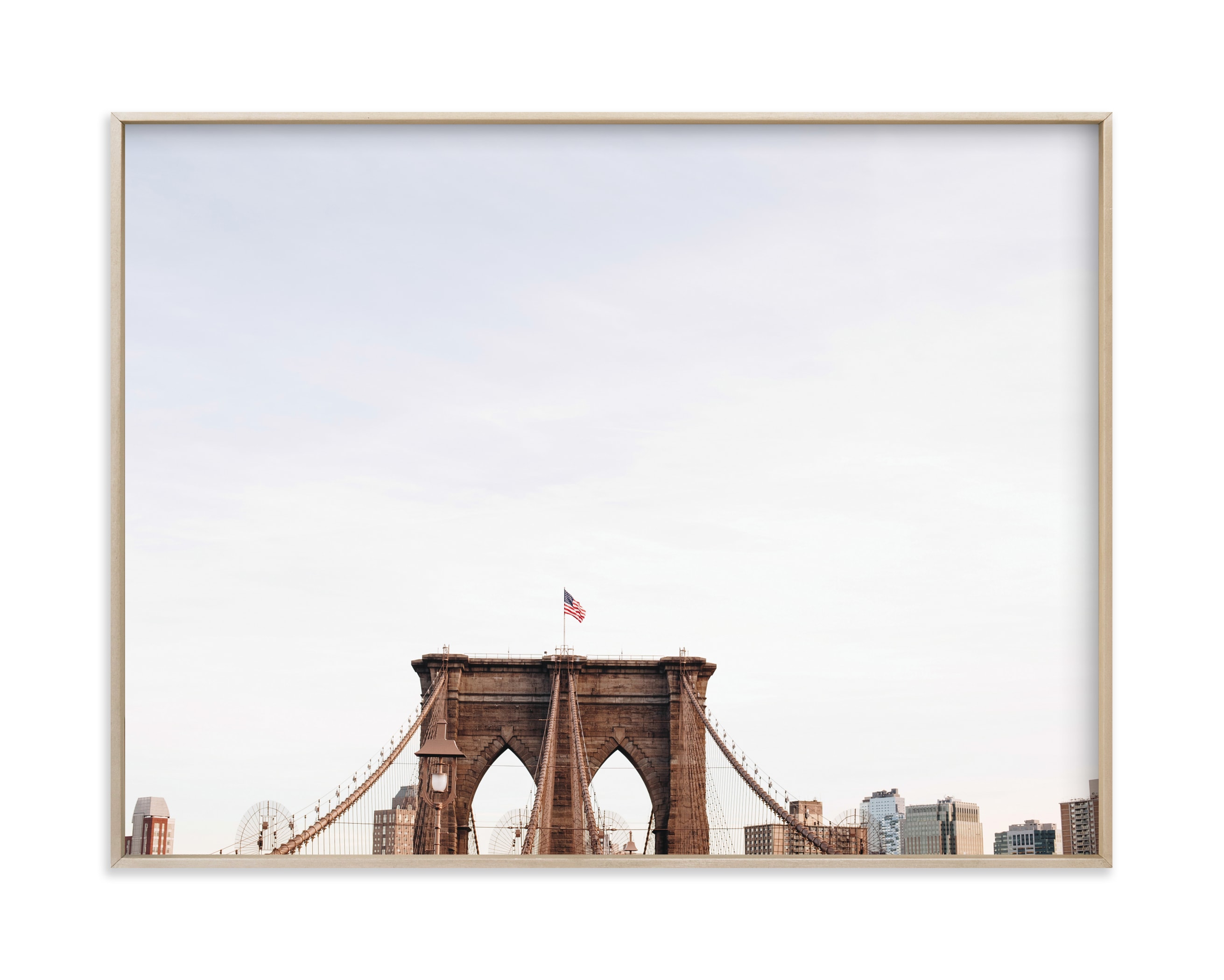 "Minimalist's View of the Brooklyn Bridge" - Limited Edition Art Print by The One With Wanderlust in beautiful frame options and a variety of sizes.