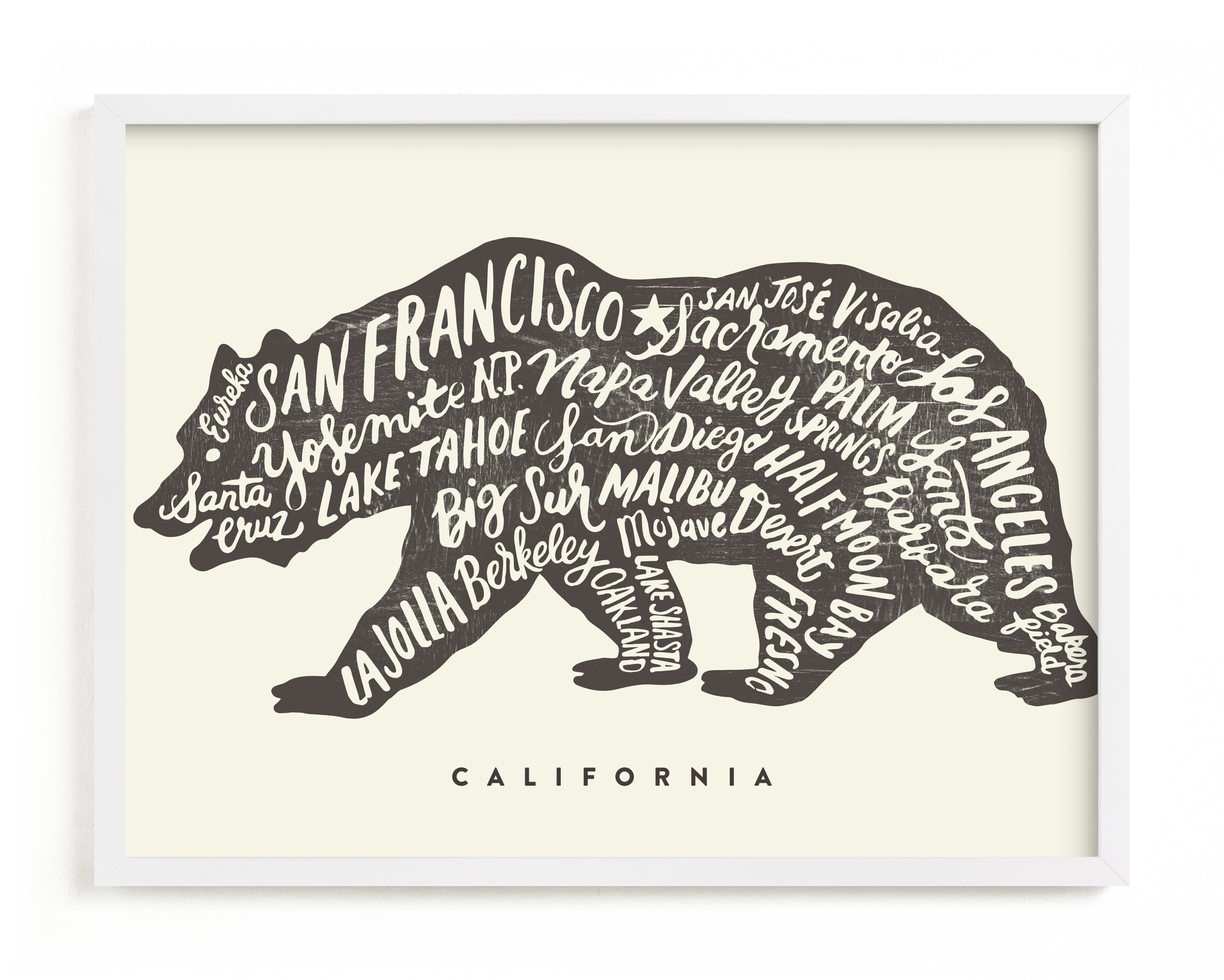 "California Bear" - Limited Edition Art Print by Griffinbell Paper Co. in beautiful frame options and a variety of sizes.