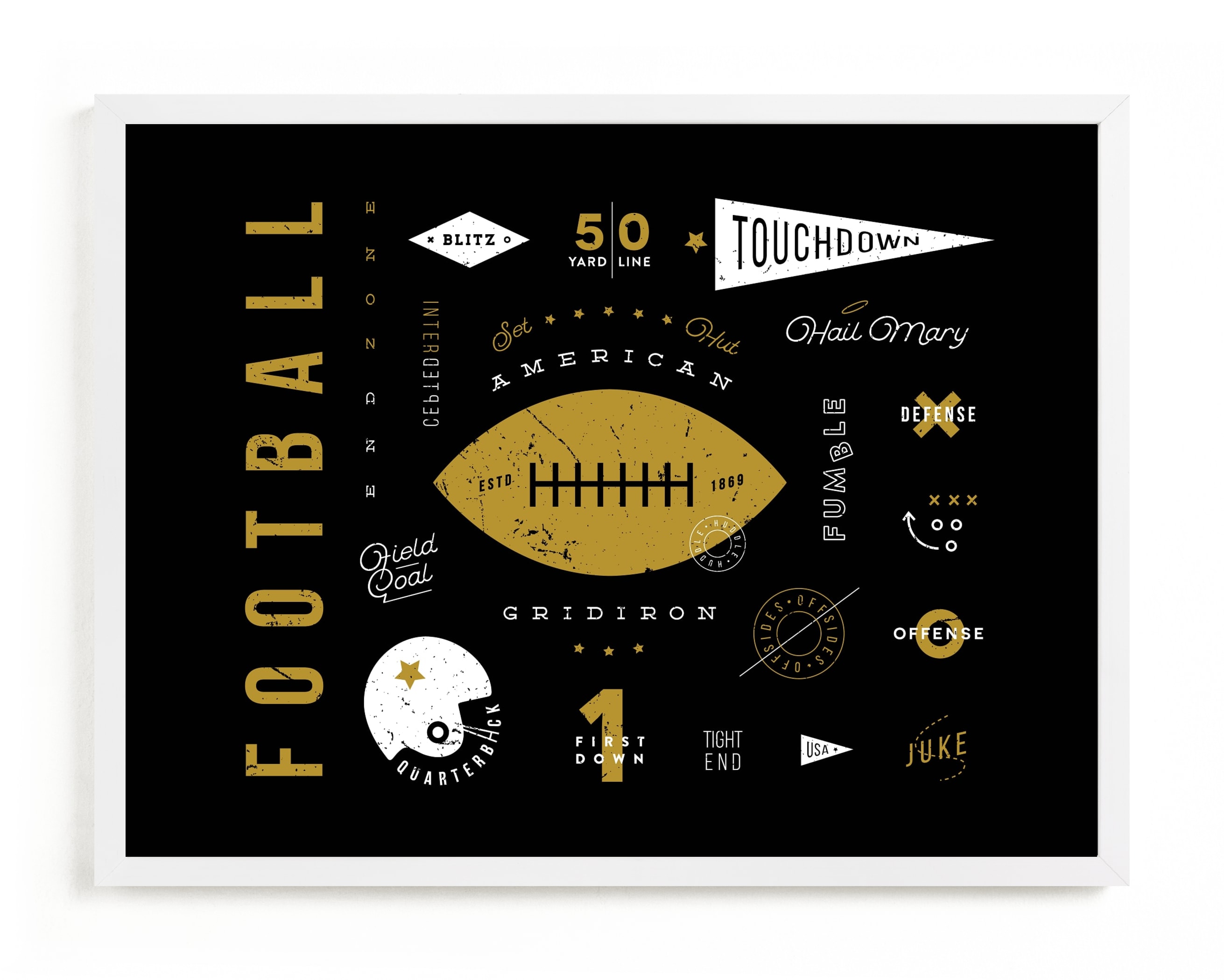 American Football Vocab Children's Art Print
