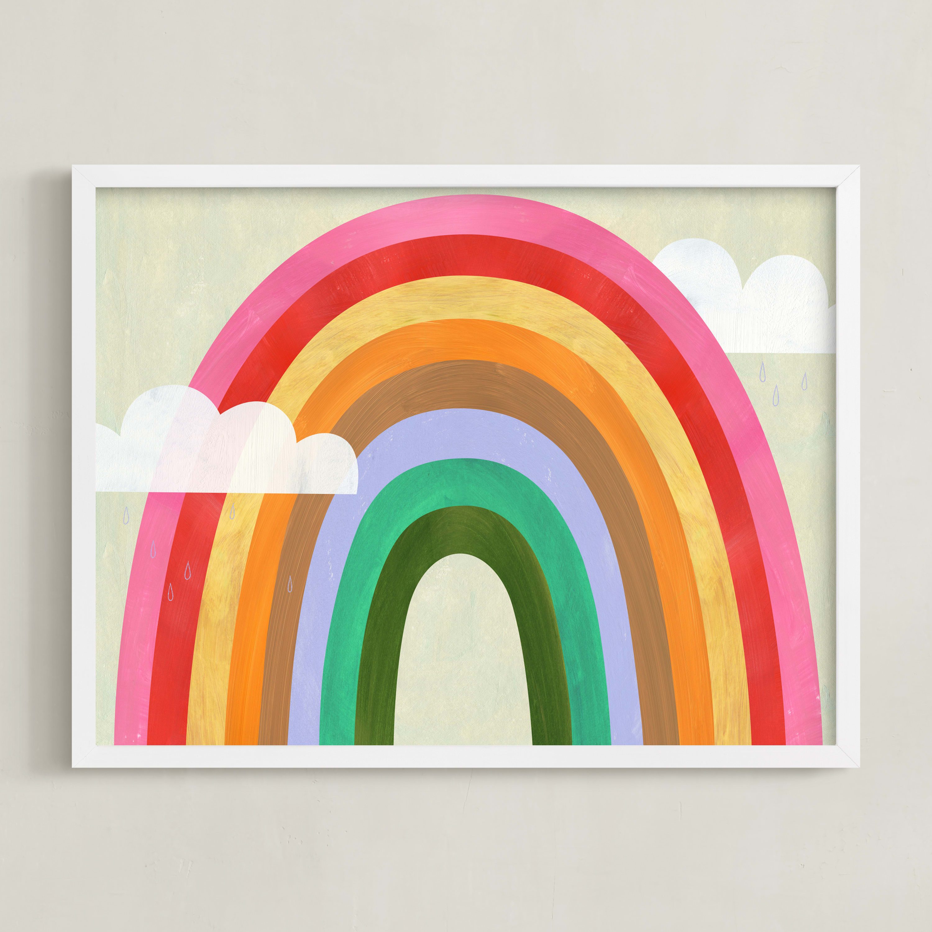 Rainbow & Clouds Art Print