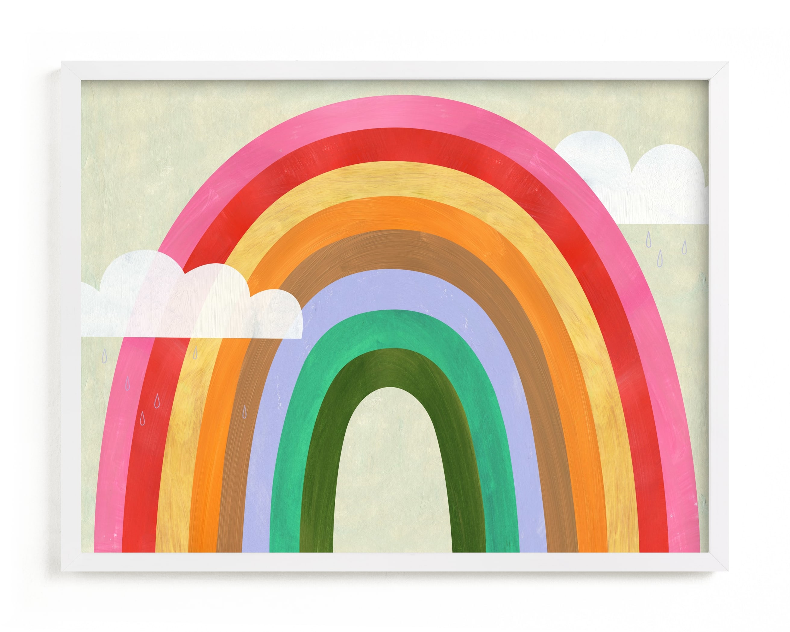 Rainbow & Clouds Children's Art Print