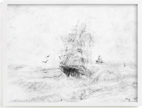 This is a black and white art by Ramnik Velji called Seaworthy.