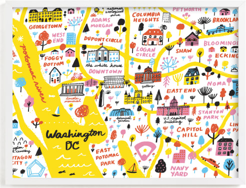 This is a colorful art by Jordan Sondler called I Love Washington D.C..