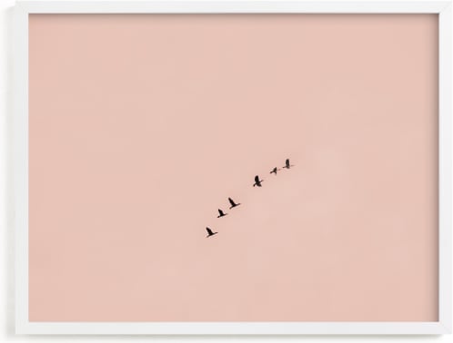 This is a pink art by Kaitie Bryant called Birds in Flight.