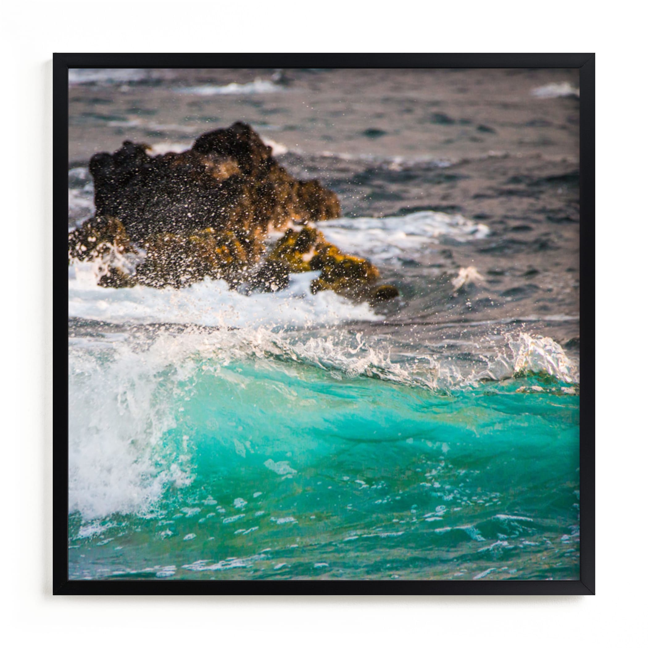 "Wave Crashing on Lava Rocks" - Art Print by Mary Ann Glynn-Tusa in beautiful frame options and a variety of sizes.