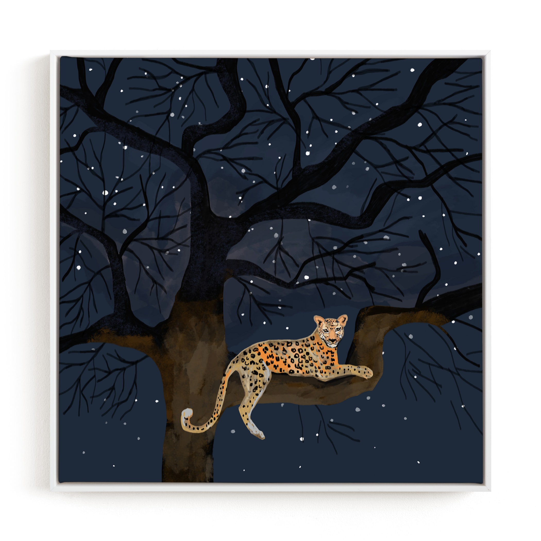 starry sky leopard Children's Art Print