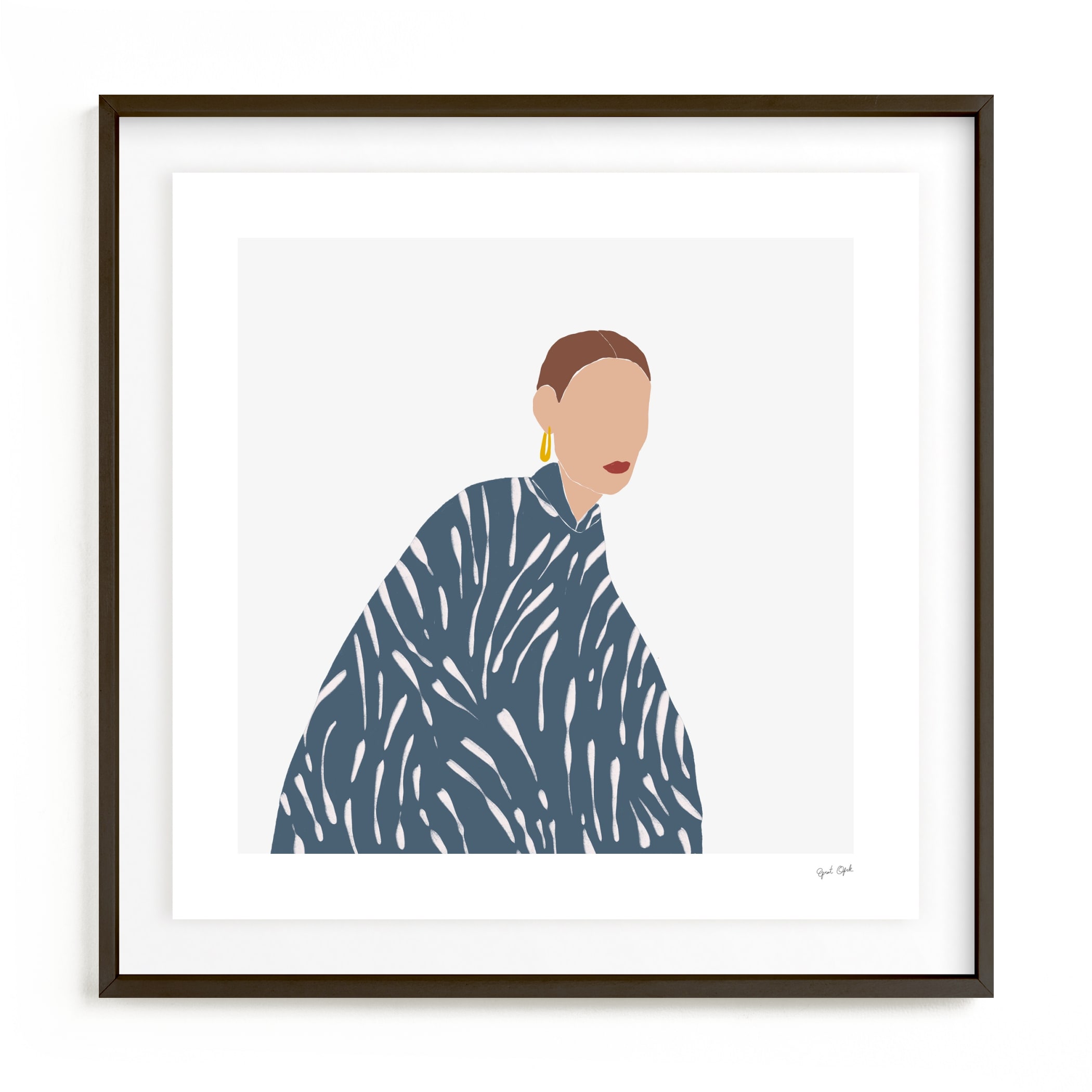A girl with a coat Wall Art Print