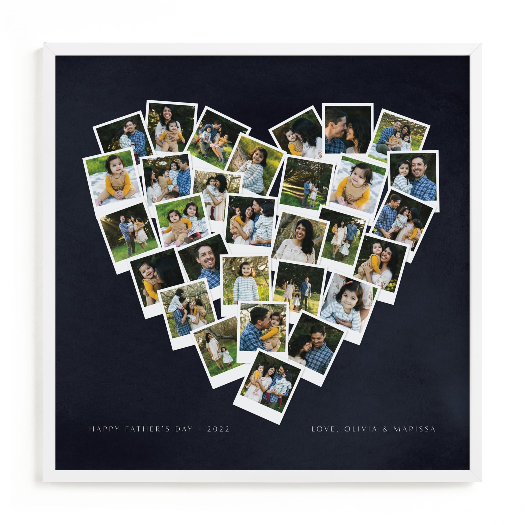 Painted Hues Heart Snapshot Mix® Cool Custom Photo Art Print