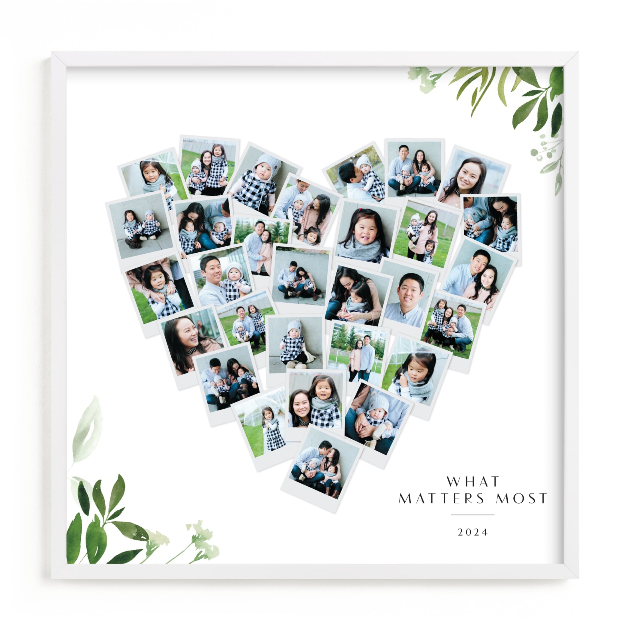 Floral Heart Snapshot Mix® Custom Photo Art Print