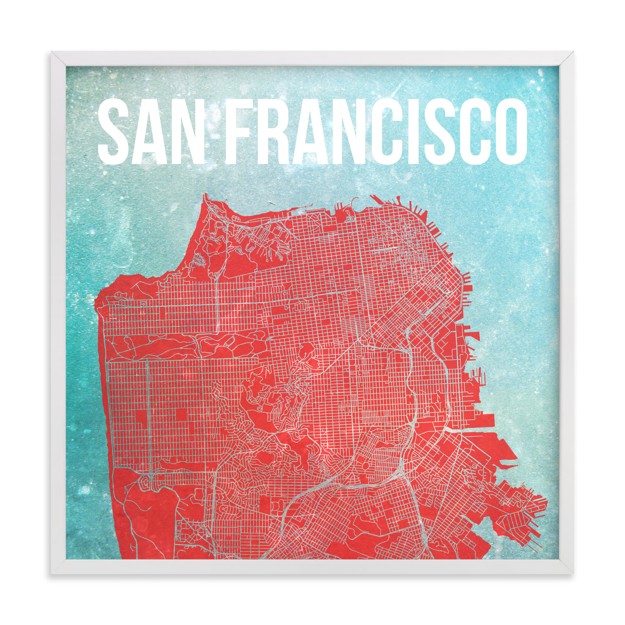 "Map of San Francisco" - Limited Edition Art Print by Alex Elko Design in beautiful frame options and a variety of sizes.