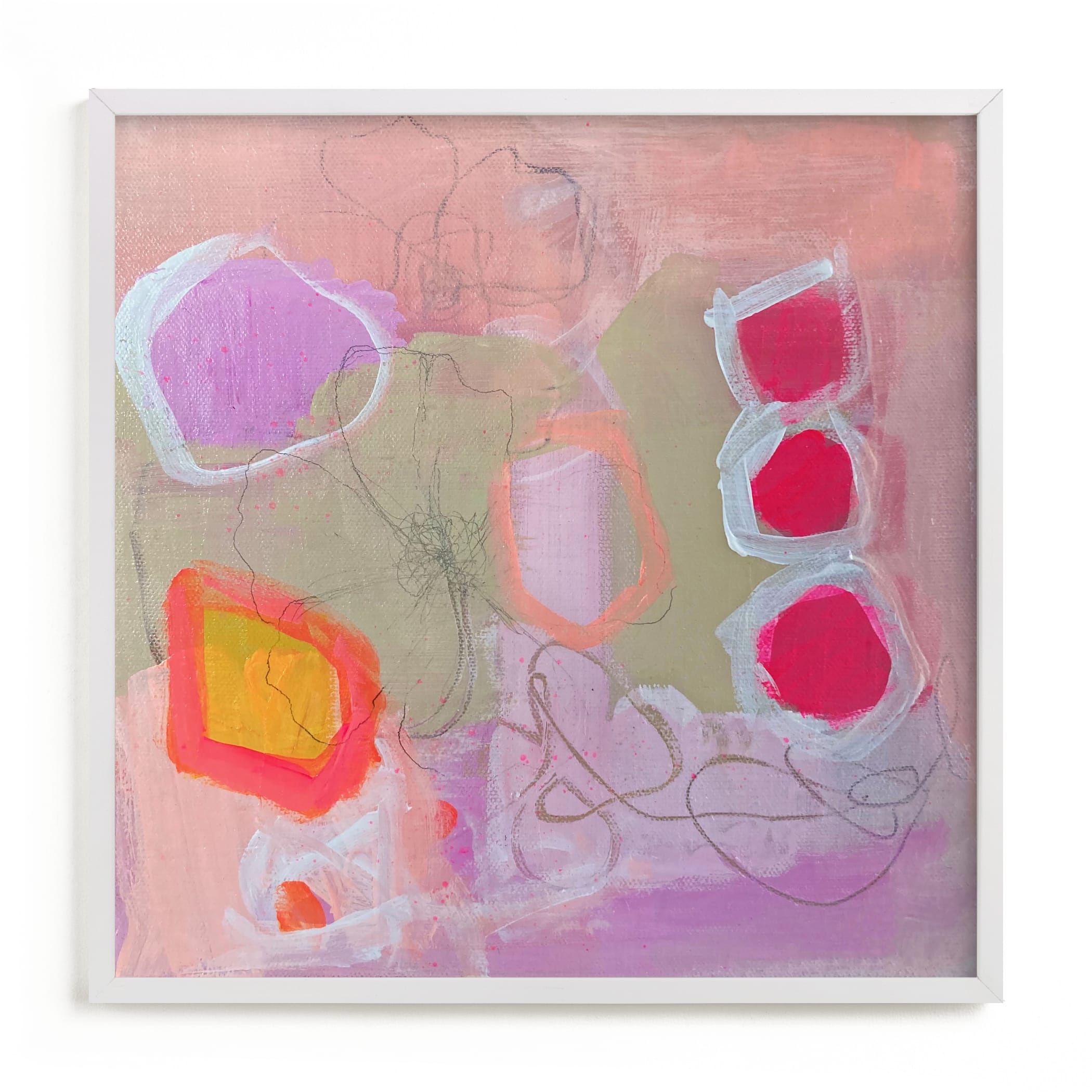 Sherbet Flowers II Self-Launch Art Print