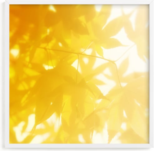 This is a yellow art by Amy Chapman Braun called sun bathing leaves.
