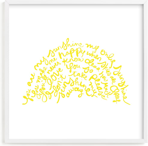 This is a yellow art by Dean Street called You Are My Rising Sunshine.
