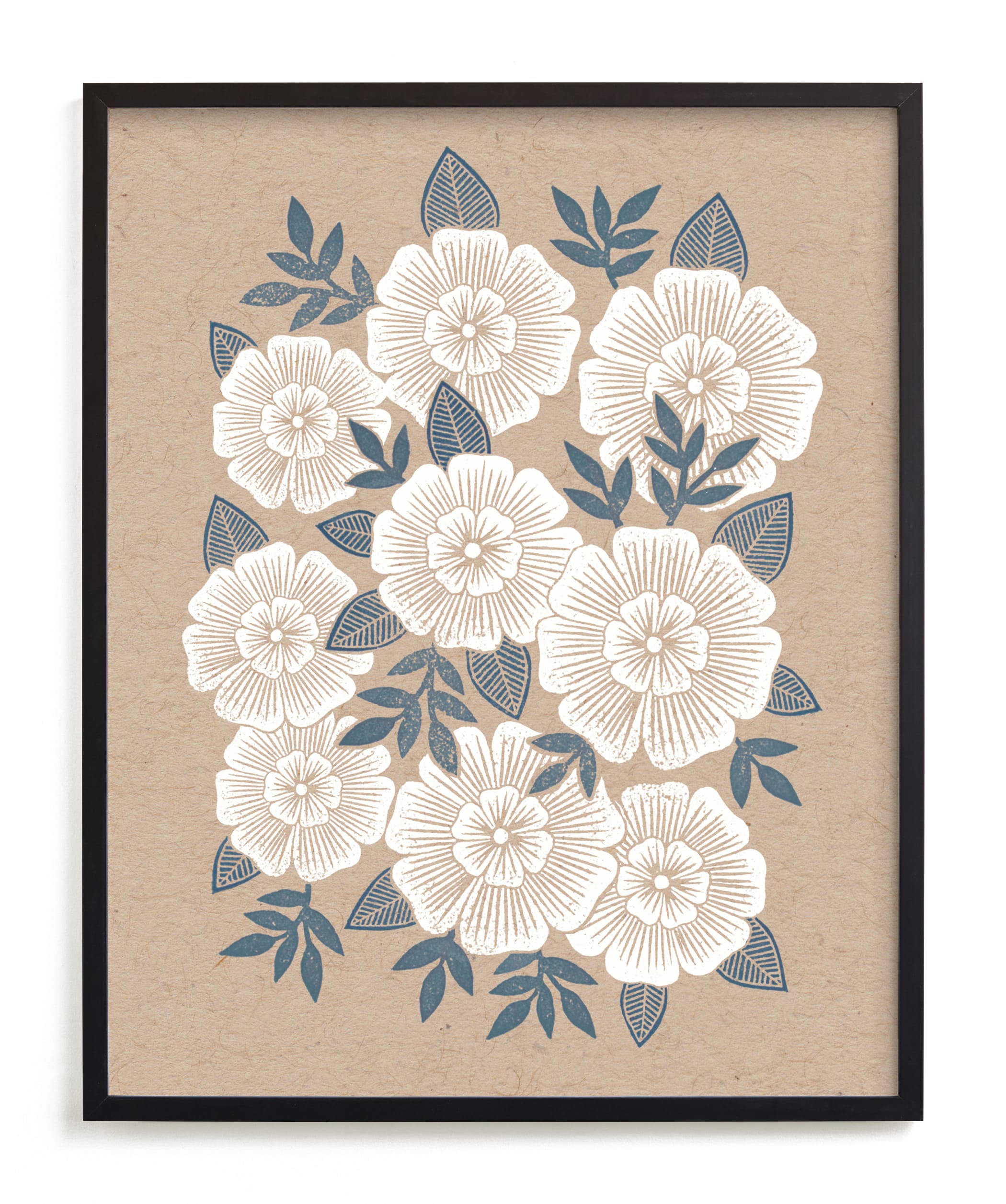 "Kraft Florals" - Limited Edition Art Print by Katharine Watson in beautiful frame options and a variety of sizes.