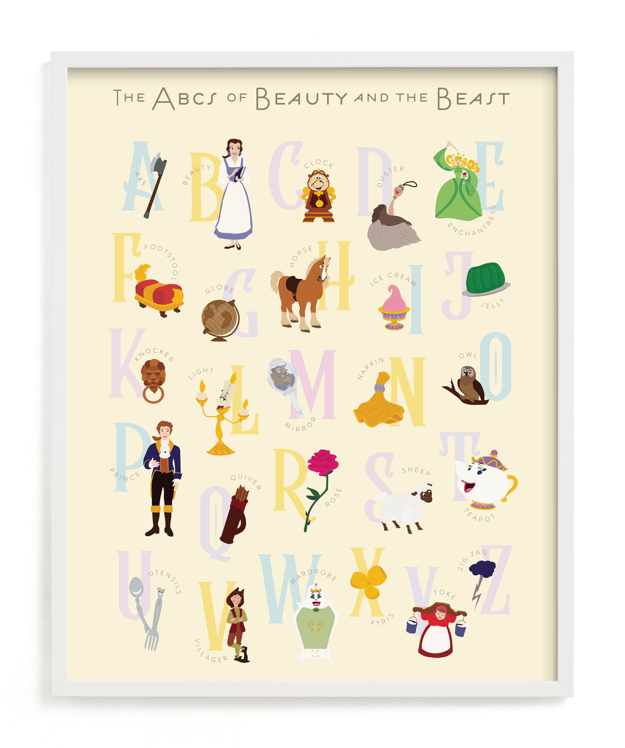 "The ABCs of Beauty and the Beast" - Limited Edition Art Print by Christie Kelly in beautiful frame options and a variety of sizes.