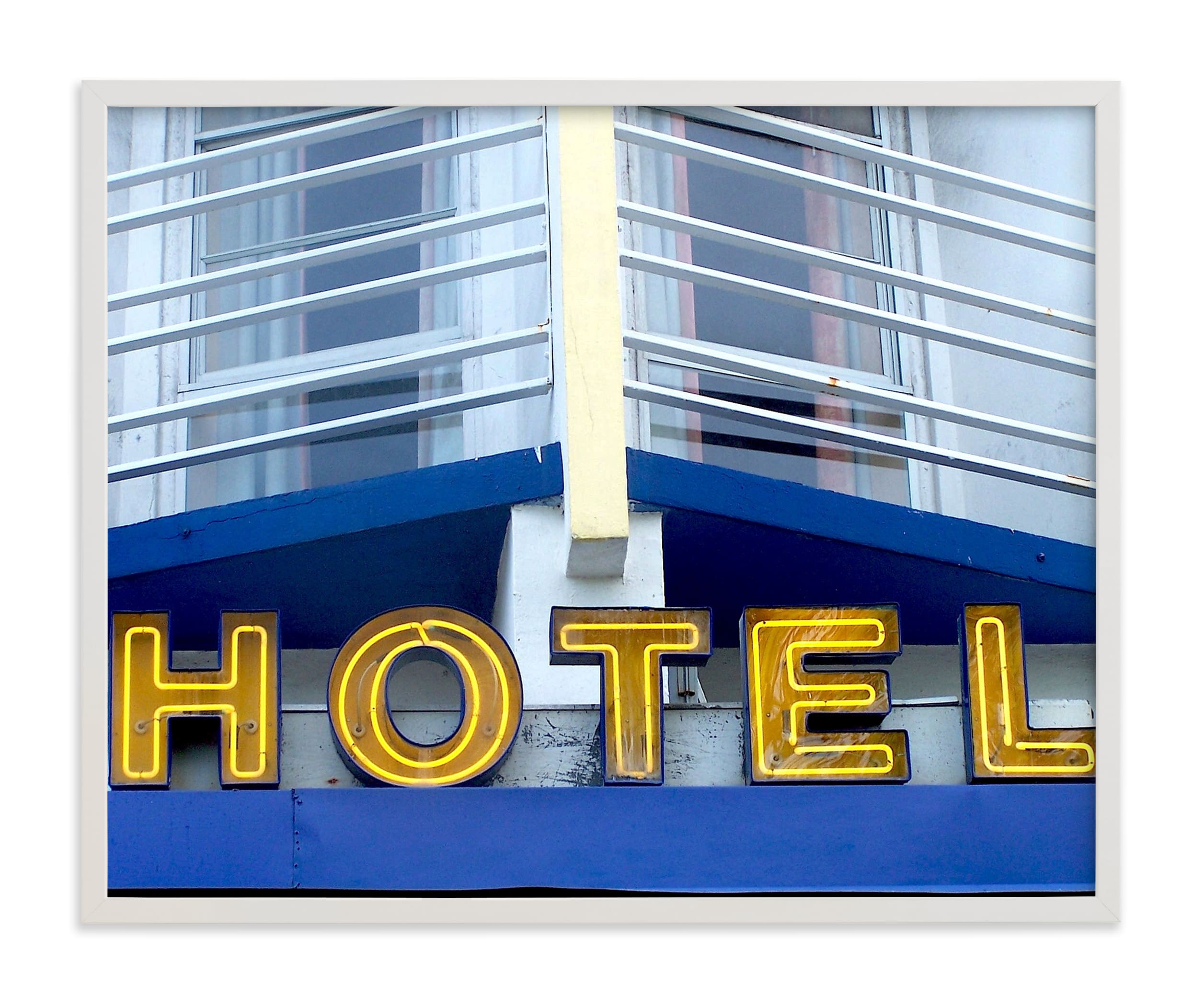 "Blue Hotel" - Limited Edition Art Print by Jonathan Brooks in beautiful frame options and a variety of sizes.
