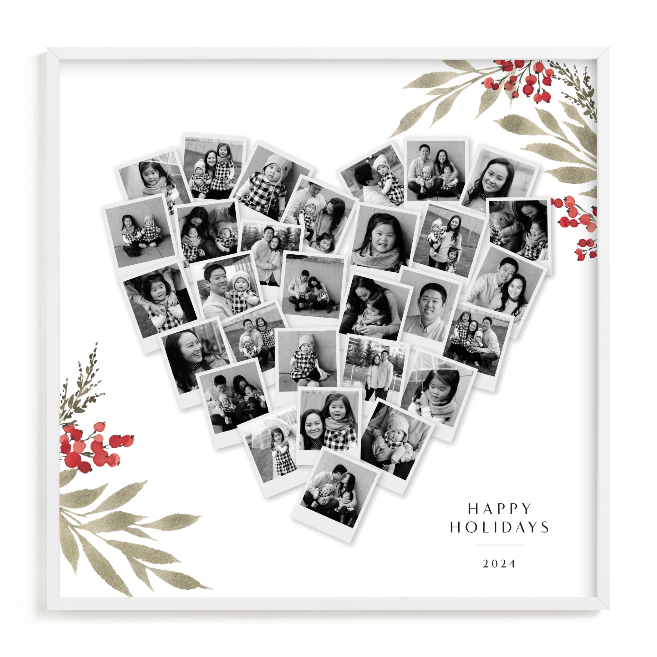 Holiday Heart Snapshot Mix® Custom Photo Art Print
