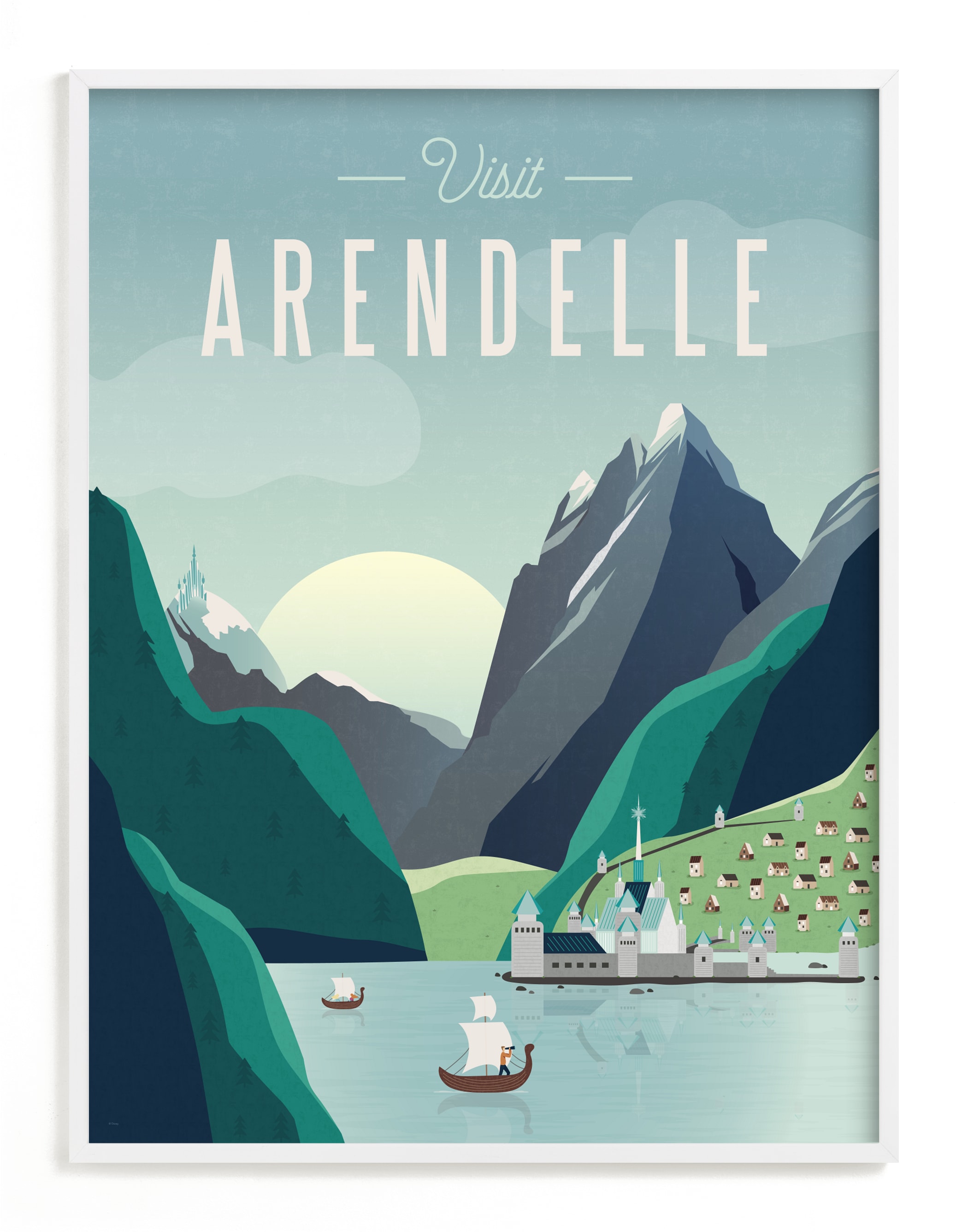 "Visit Arendelle" - Limited Edition Art Print by Erica Krystek in beautiful frame options and a variety of sizes.